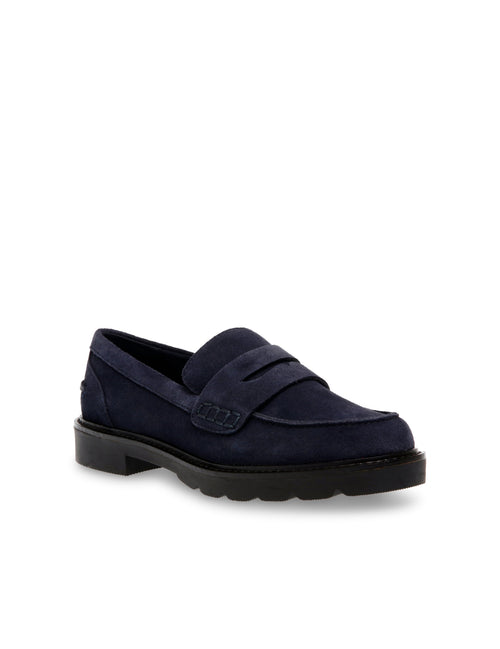 Anne Klein Navy Emmylou Suede Loafer