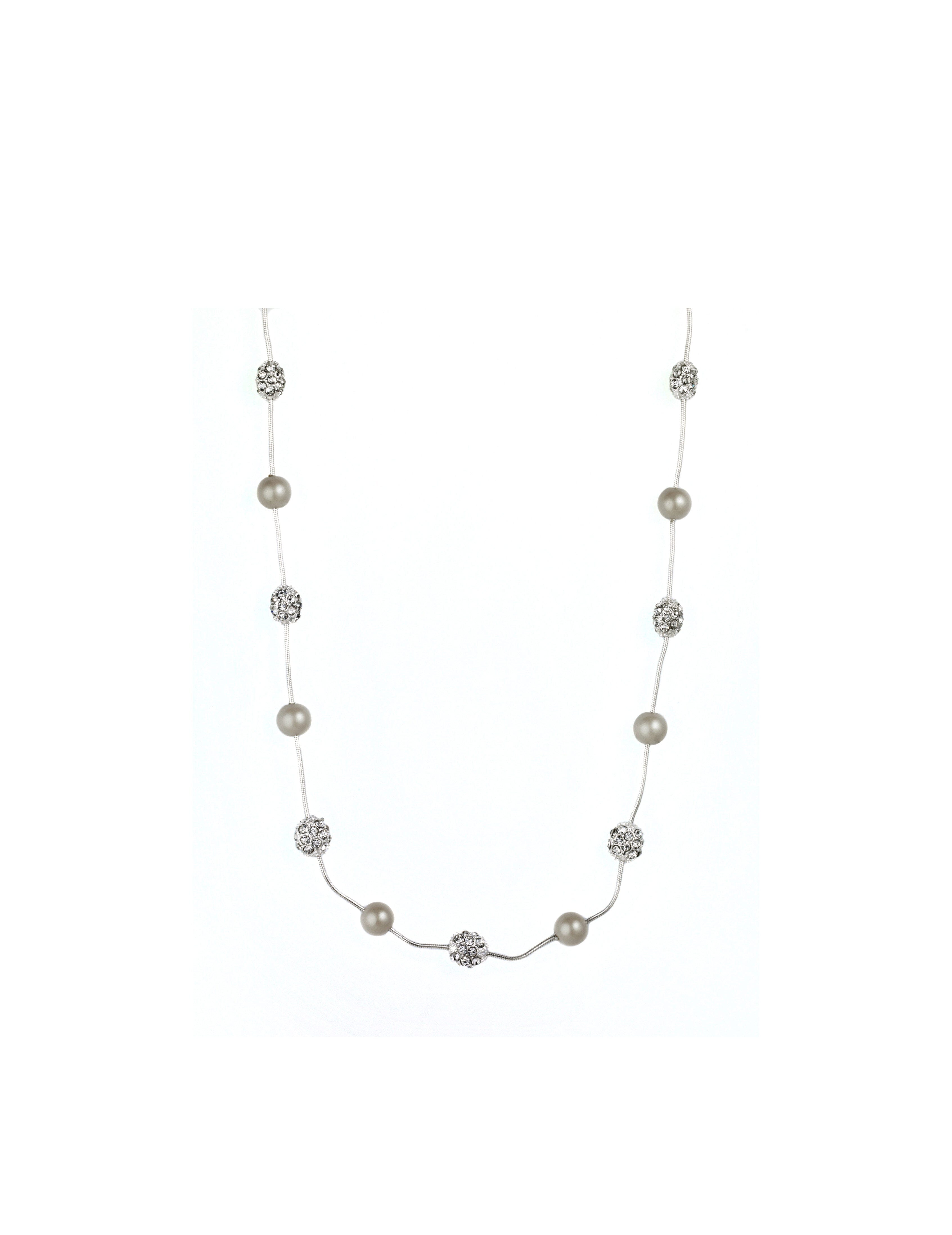 Faux Pearl & Crystal Fireball Station Necklace | Anne Klein
