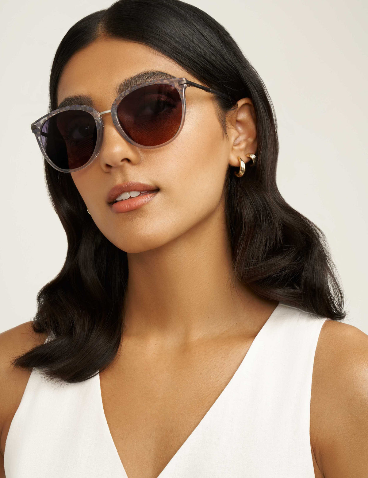 Anne Klein  Animal Print Square Sunglasses