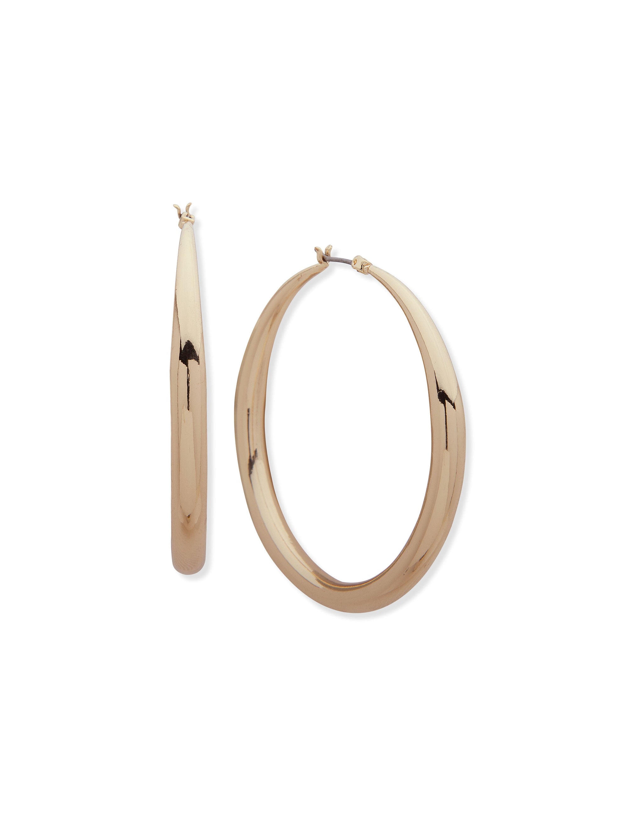 Anne Klein Gold-Tone Large Tapered Hoop Earrings