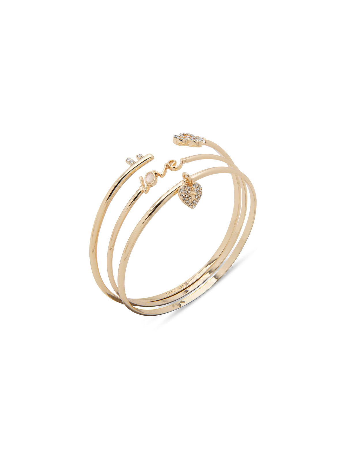 Anne Klein Gold-Tone Love&Heart Bangle Set