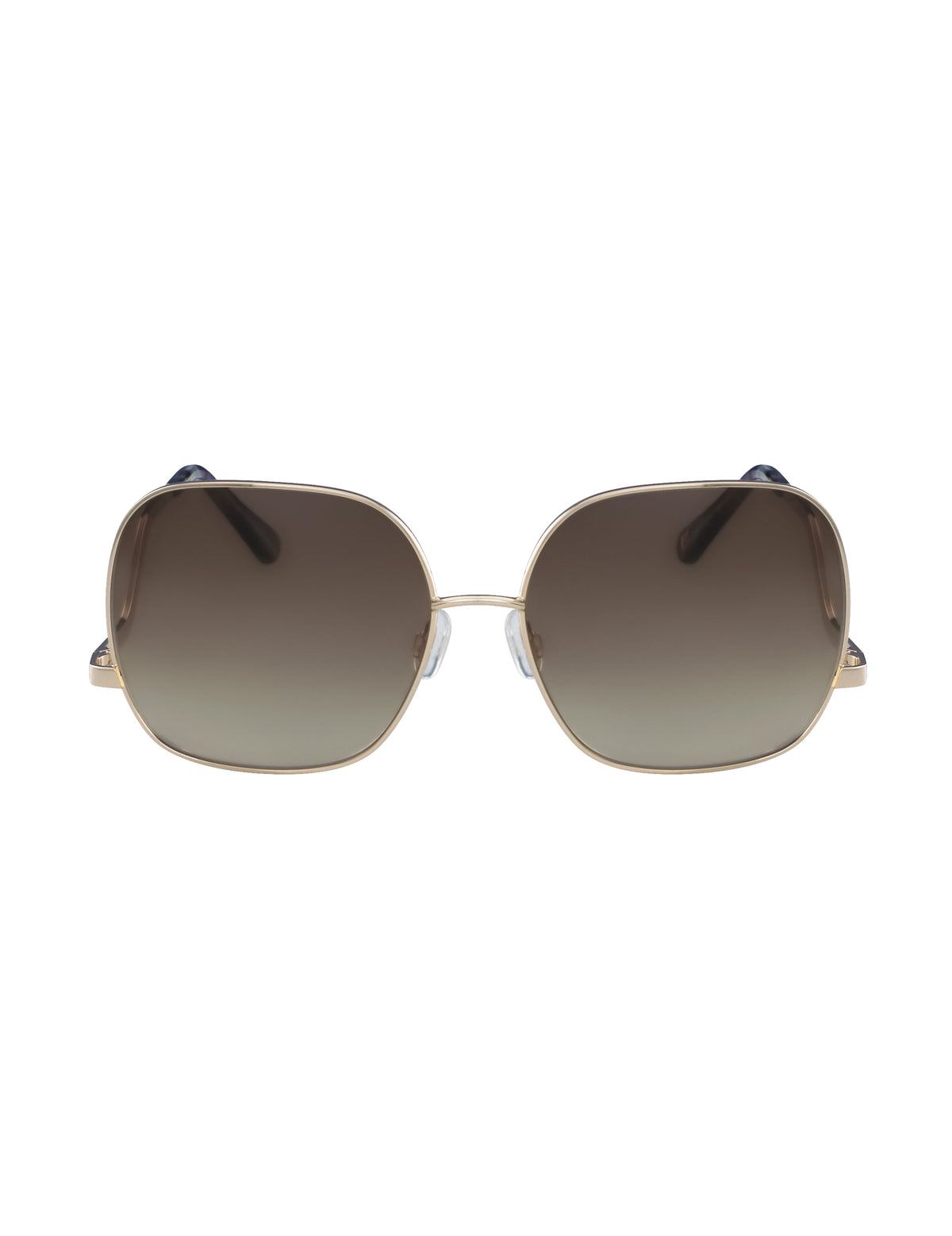 Anne Klein Gold Metal Square Frame Sunglasses