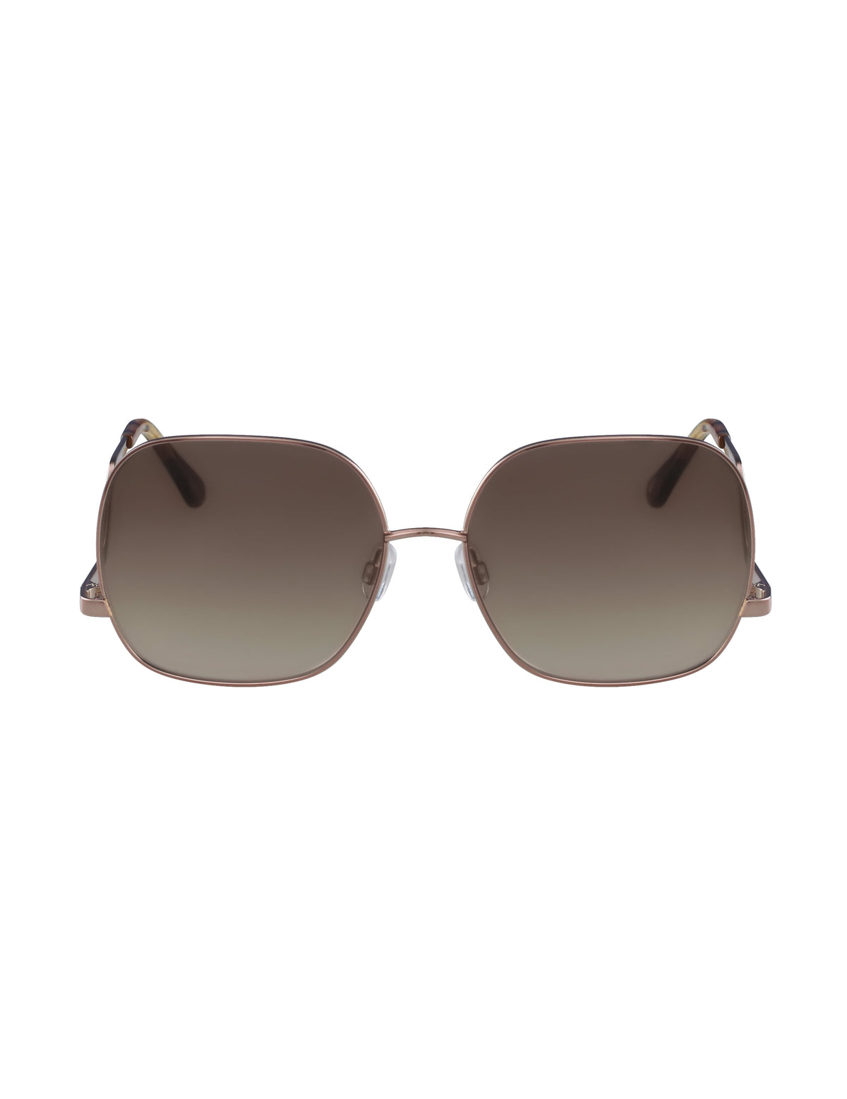 Anne Klein Rose Gold Metal Square Frame Sunglasses