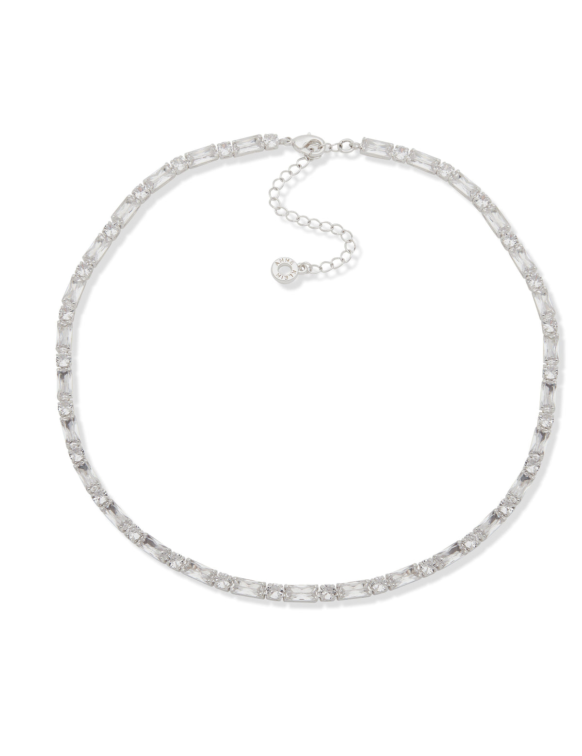 Anne Klein Silver Tone Baguette Collar Necklace