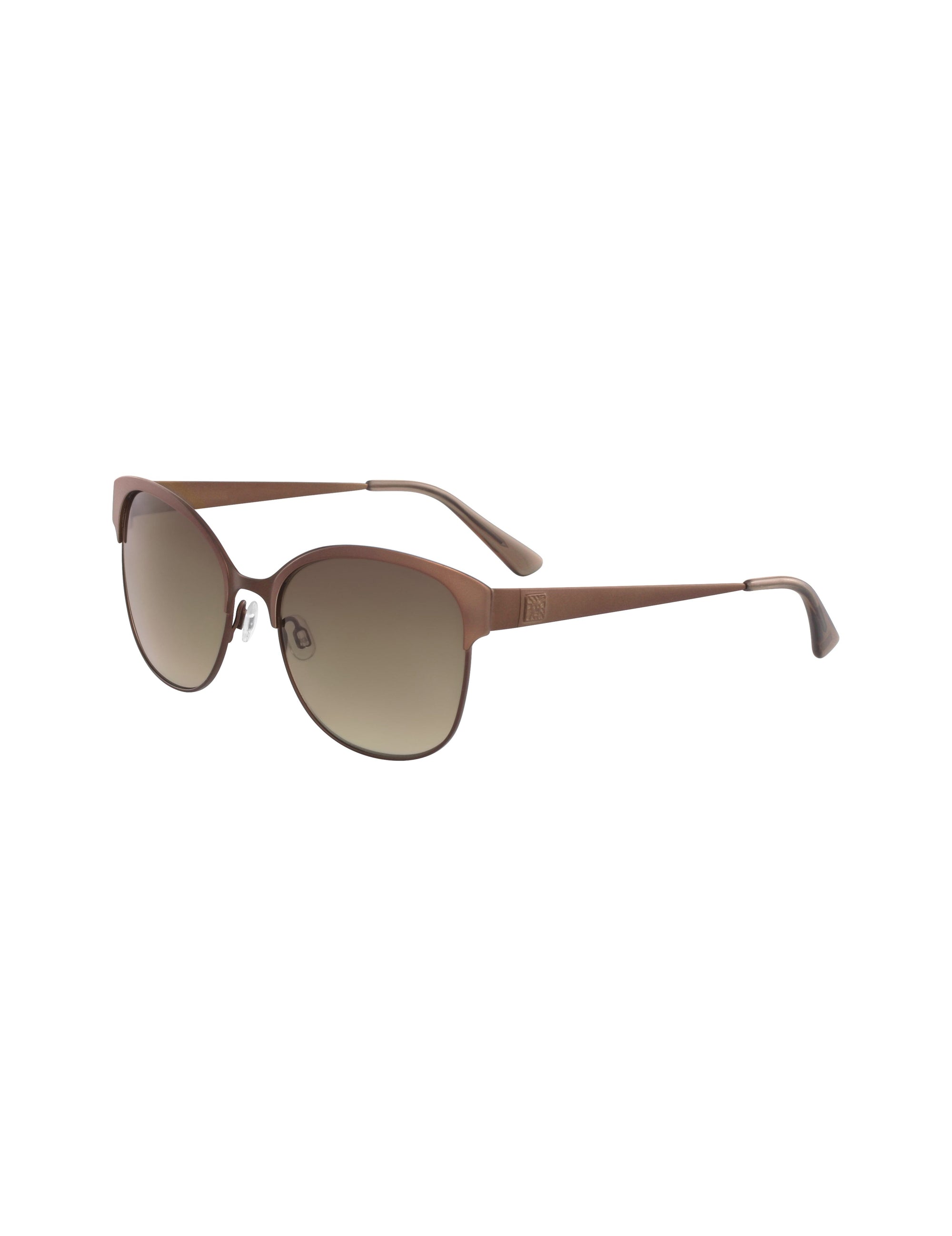 Anne Klein  Mocha Two-Tone Metal Square Sunglasses