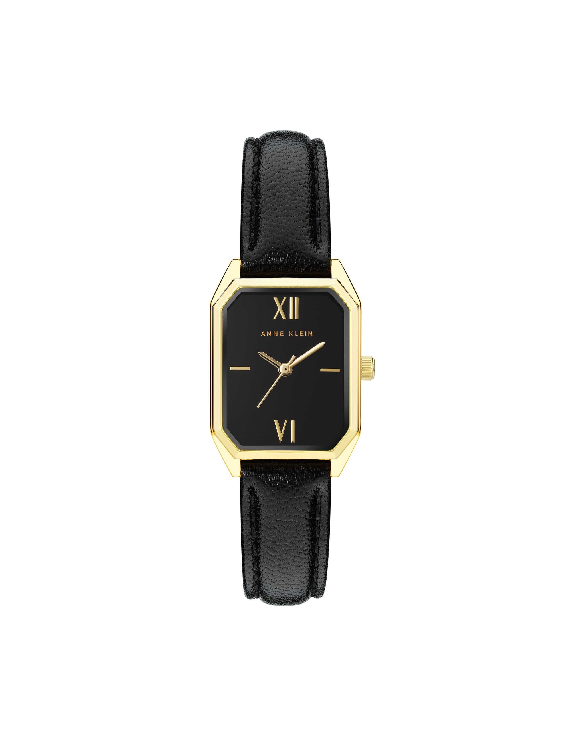Considered Solar Square Leather Strap Watch Green/Rose Gold-Tone