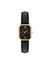Anne Klein Black&Gold-Tone Octagonal Shaped Leather Strap Watch