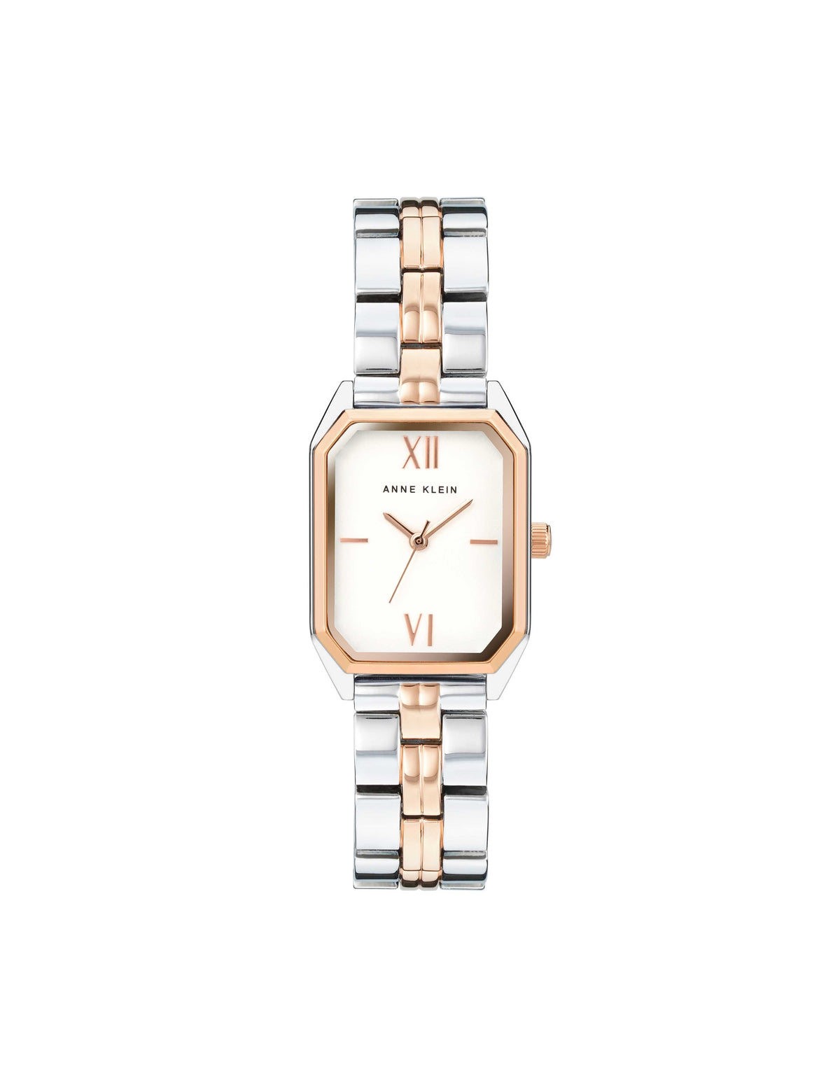 Anne Klein Silver&Rose-Tone Octagonal Shaped Metal Bracelet Watch