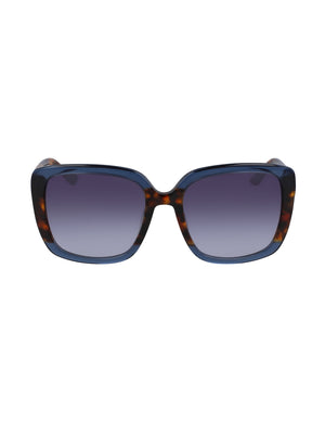 Anne Klein Blue Tortoise Oversized Frame Sunglasses