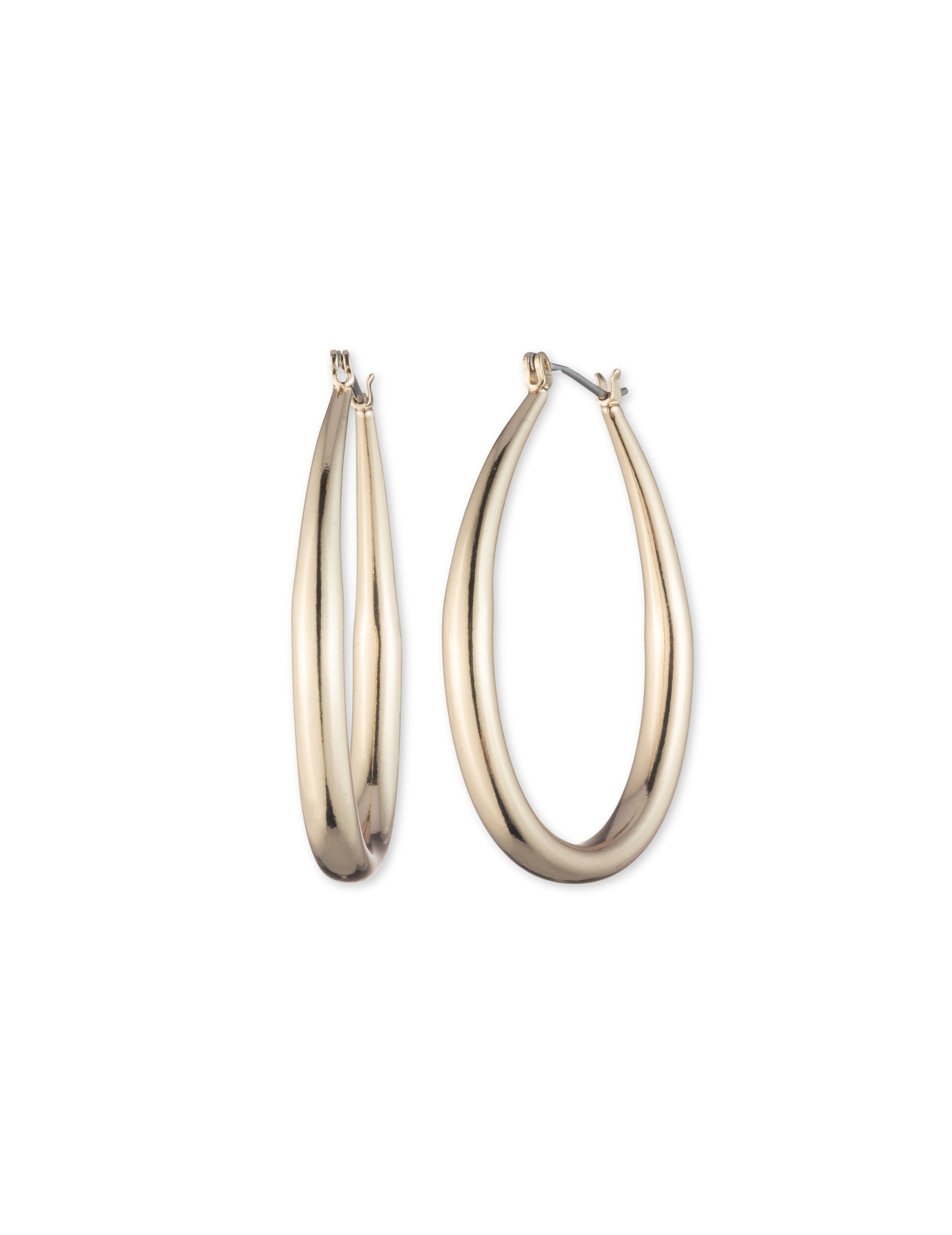 Anne Klein Gold-Tone Tubular Gold-Tone Hoop Earrings