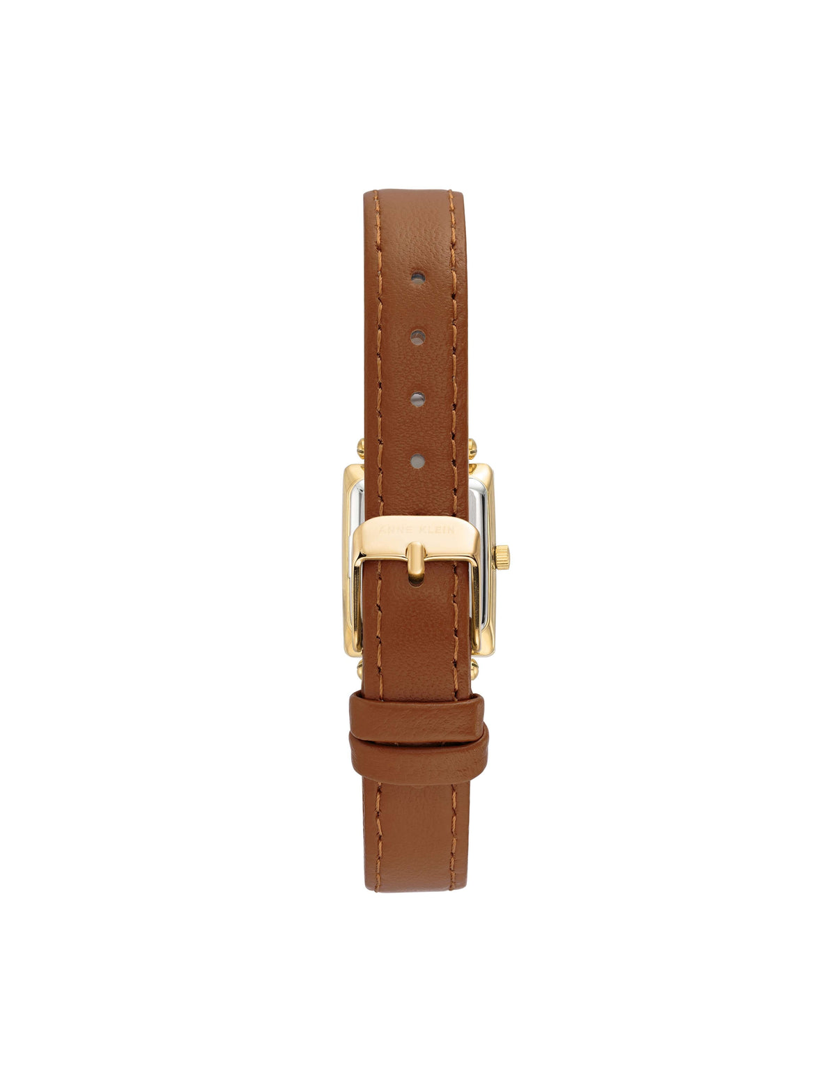 Anne Klein  Rectangular Case Leather Strap Watch