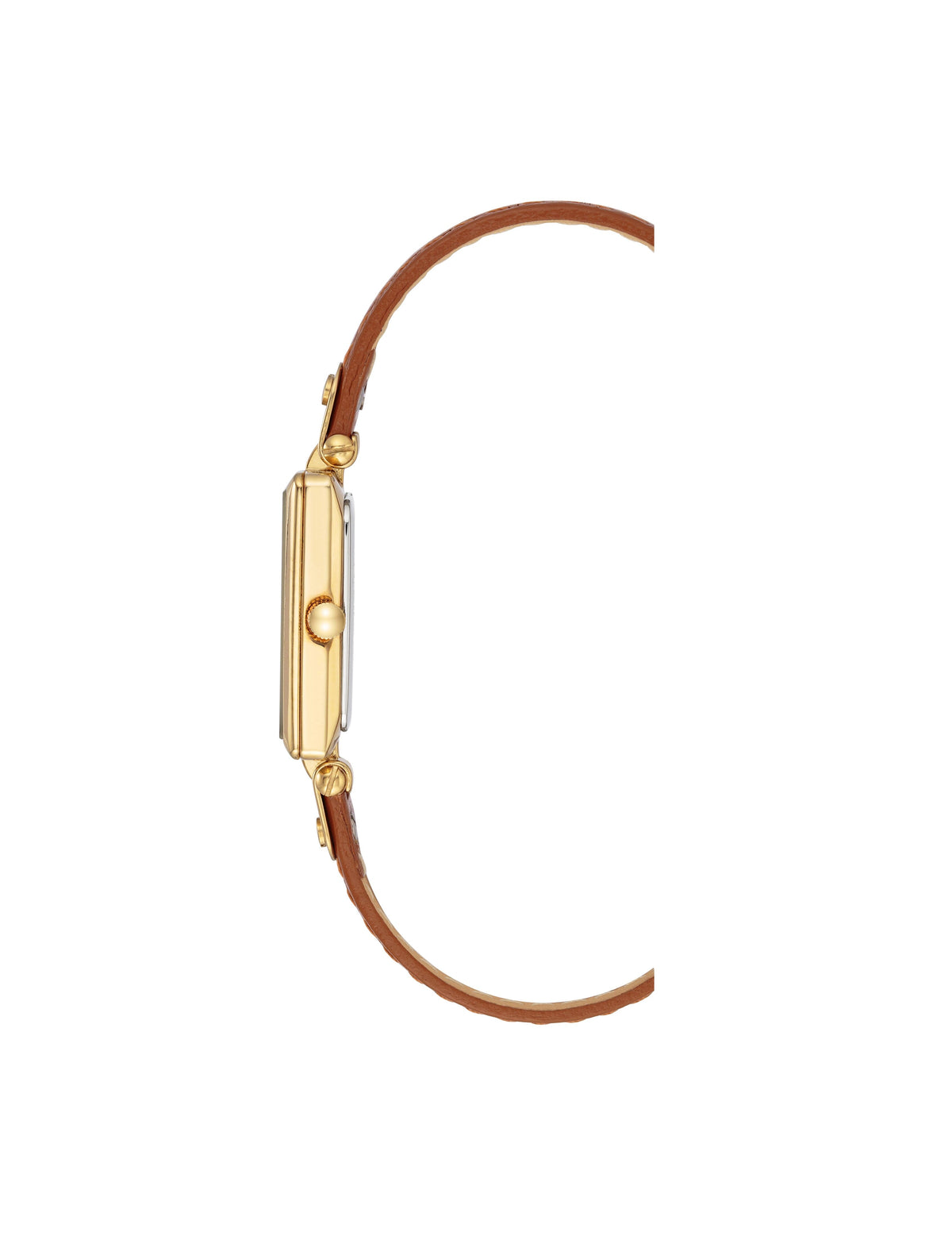 Anne Klein  Rectangular Case Leather Strap Watch