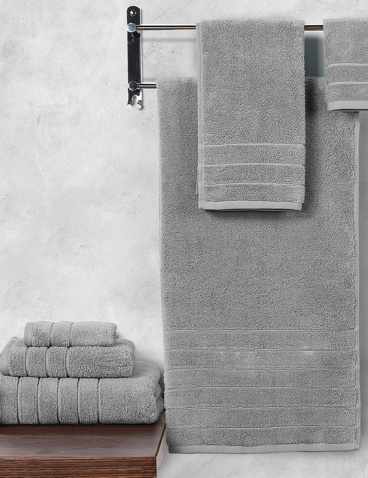 Anne Klein Light Grey Reverie 6 Piece Towel Set