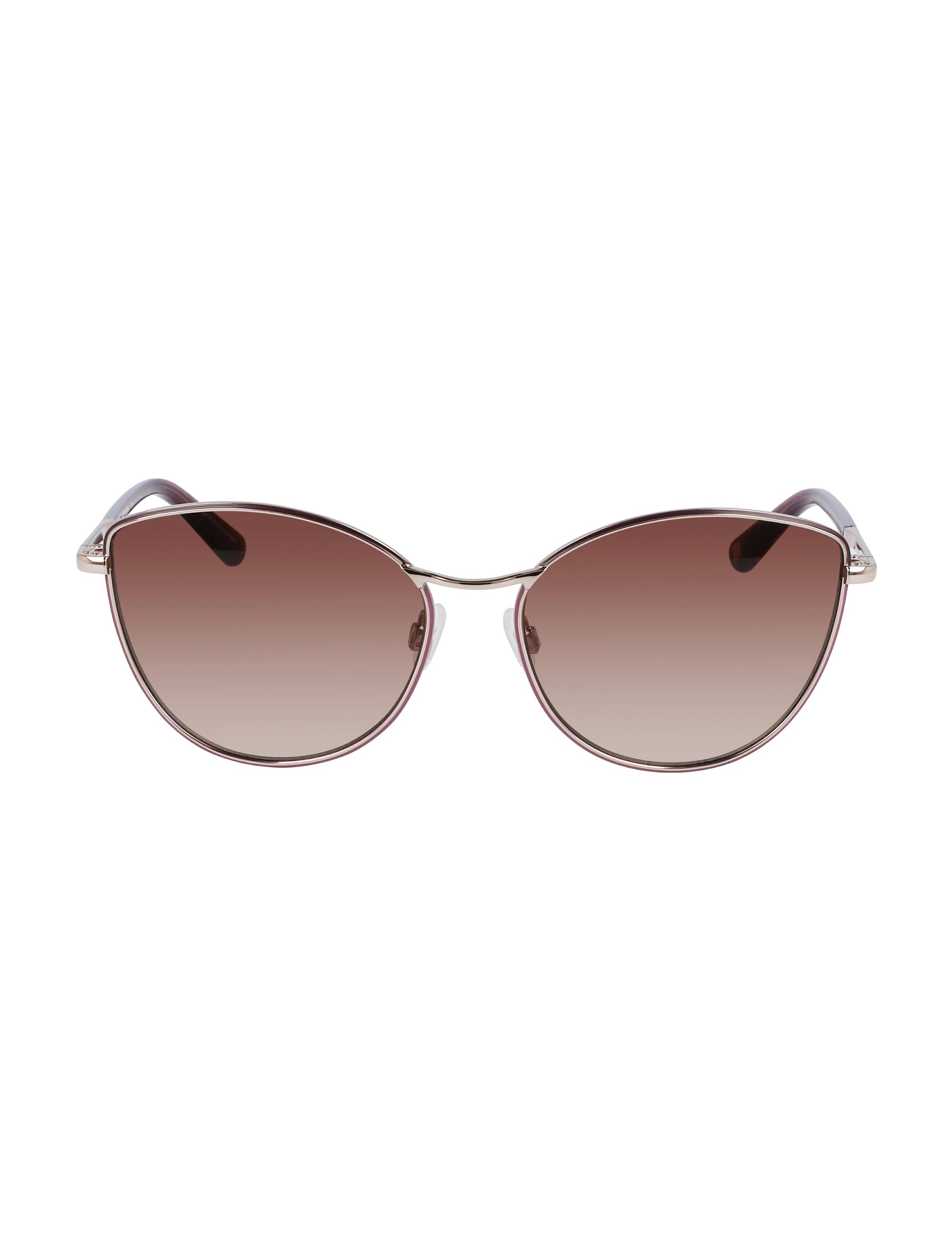 Anne Klein Rose Gold Metal Cat-eye Sunglasses