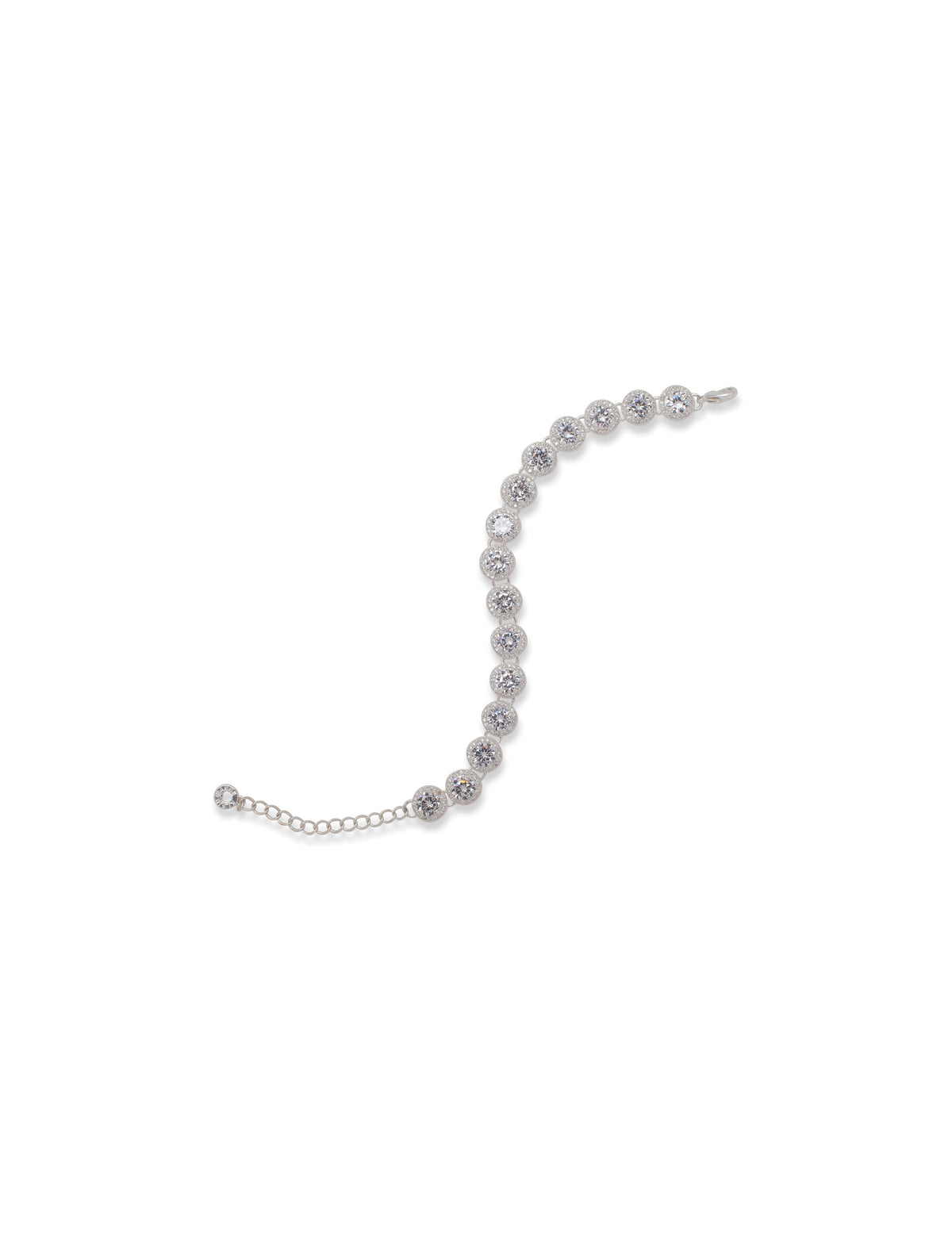 Anne Klein Silver-Tone Round Pave Flex Bracelet