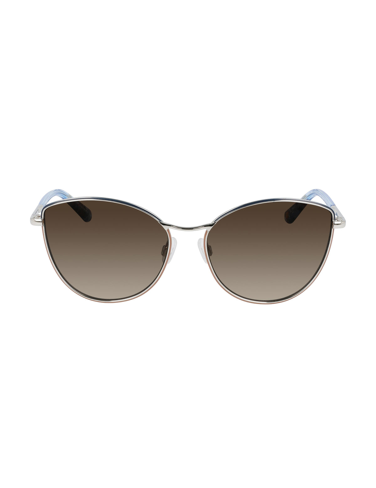 Anne Klein Silver Metal Cat-eye Sunglasses