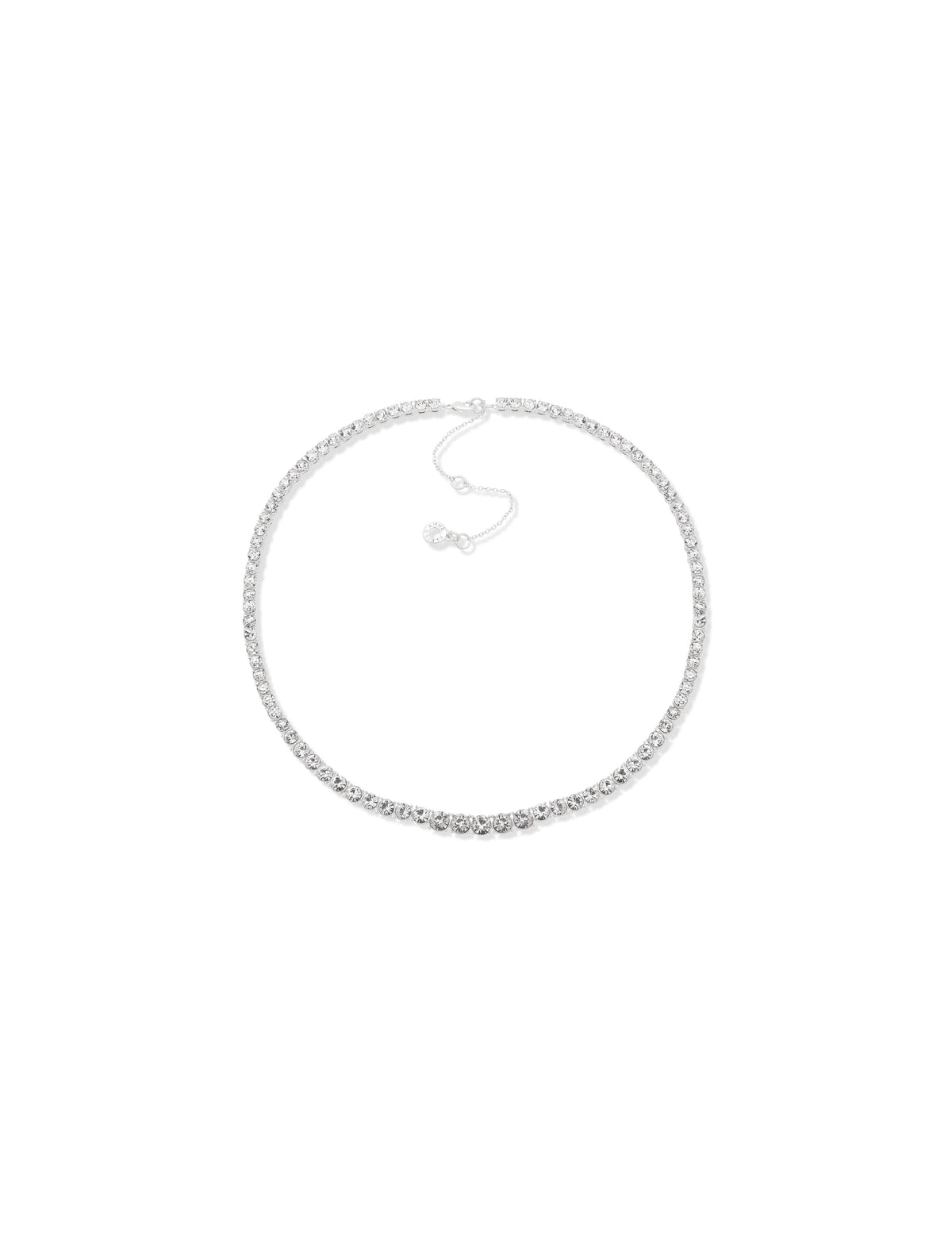 Anne Klein Silver-Tone Prong Round Stone Collar Necklace