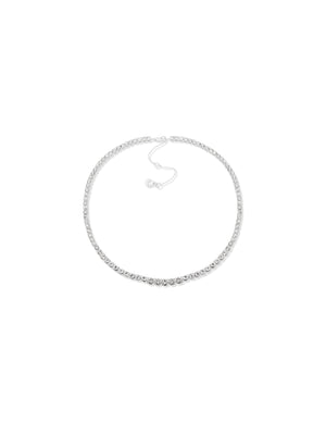 Anne Klein Silver-Tone Prong Round Stone Collar Necklace