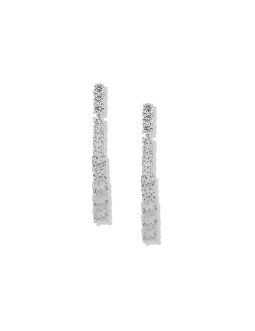 Anne Klein Prong Round Stone Linear Earrings