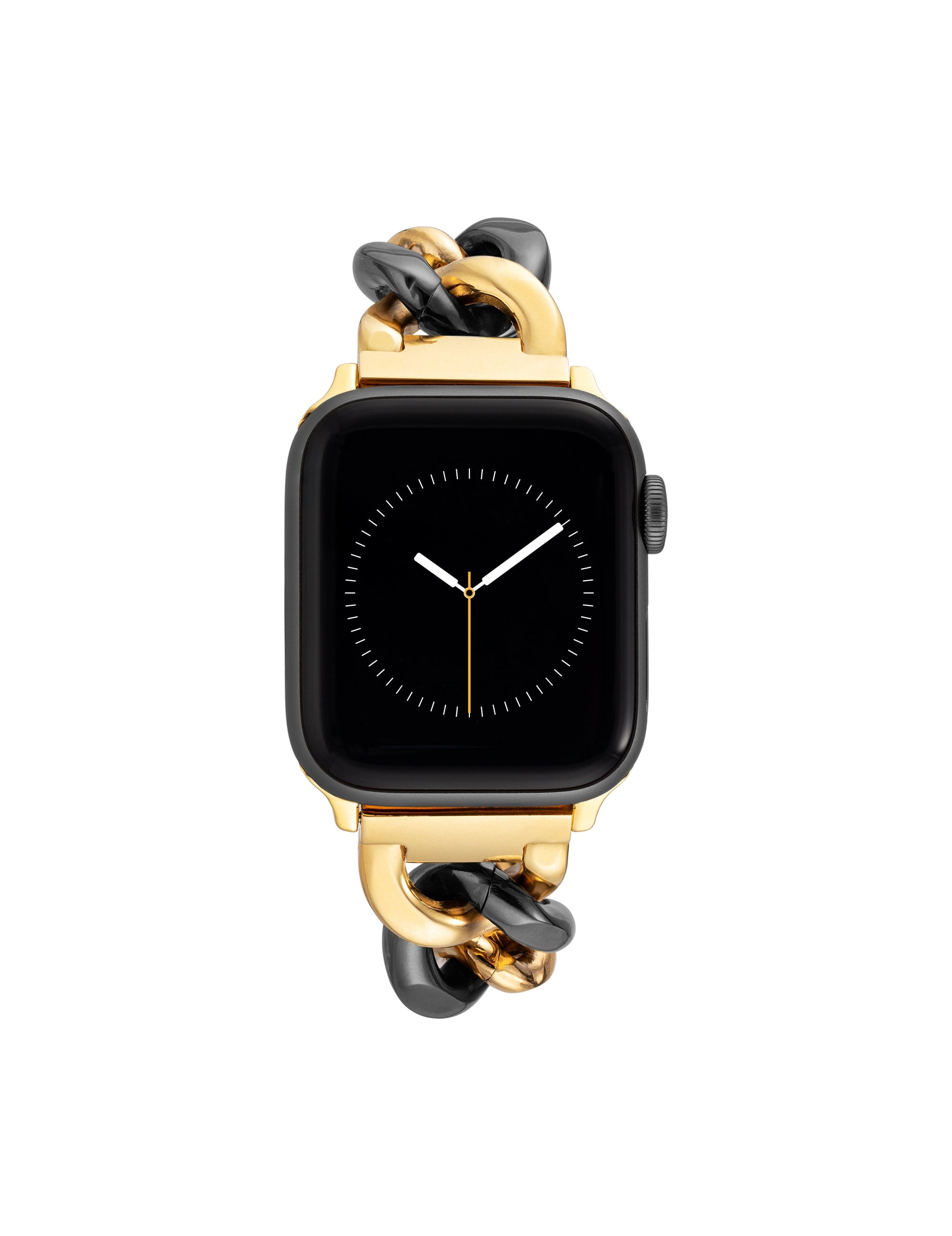 High End Fashion Look Gold and Black Apple Watch Band Chain 