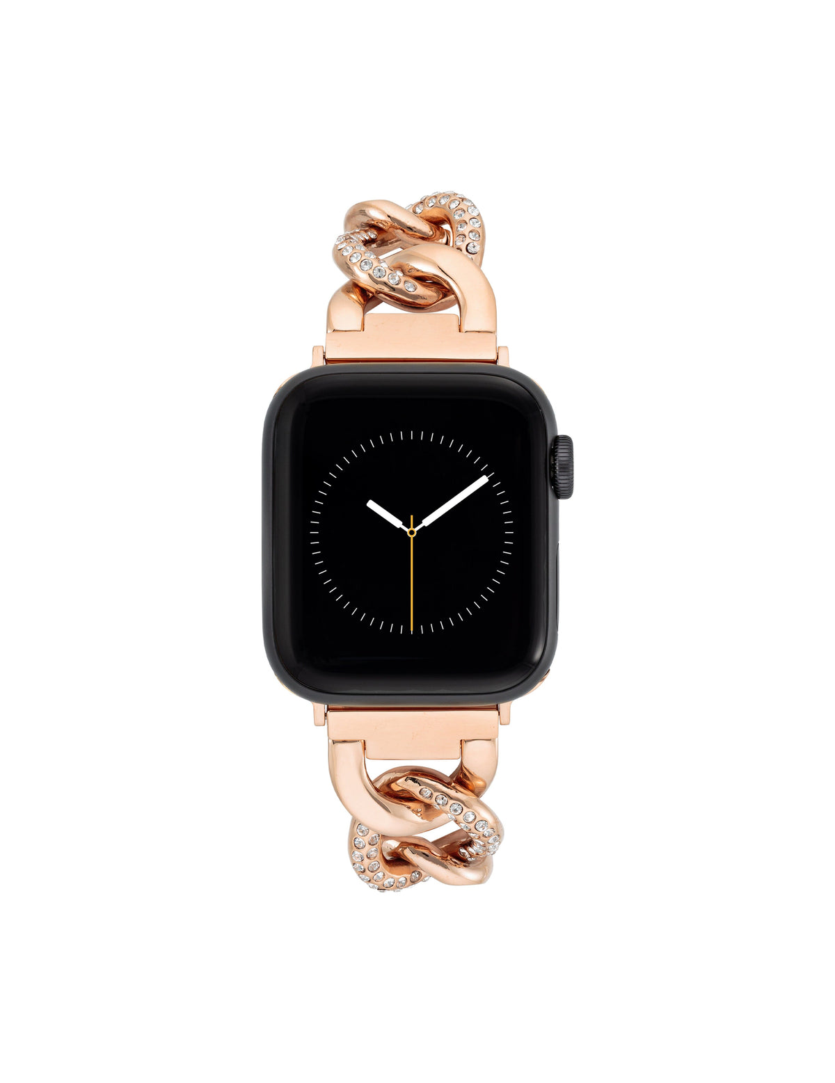 Anne Klein Rose Gold-Tone Chain Link Bracelet Band with Premium Crystals for Apple Watch®