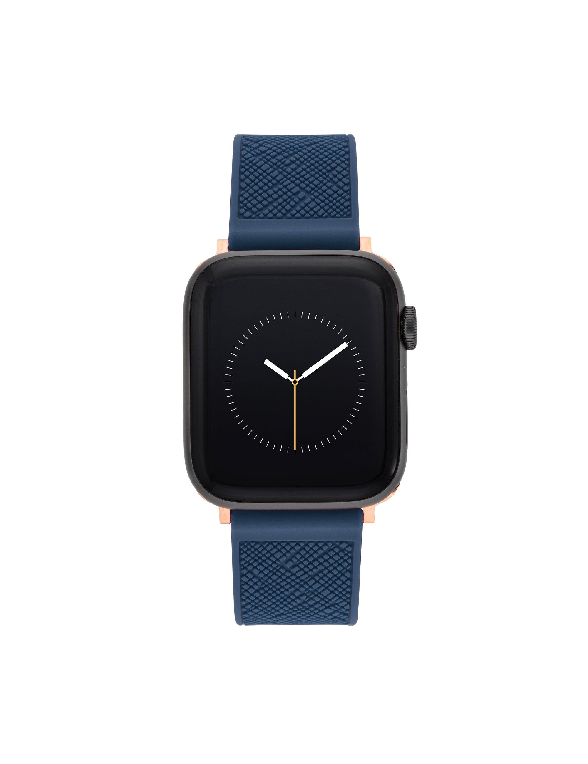 Anne Klein Rose Gold-Tone/ Navy Silicone Textured Band for Apple Watch®