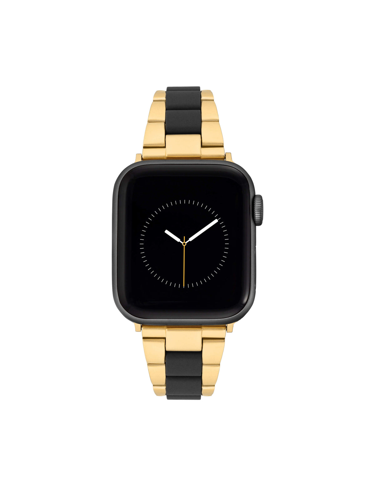 Anne Klein Black/Gold Tone Consider It Plastic Link Bracelet for Apple Watch®