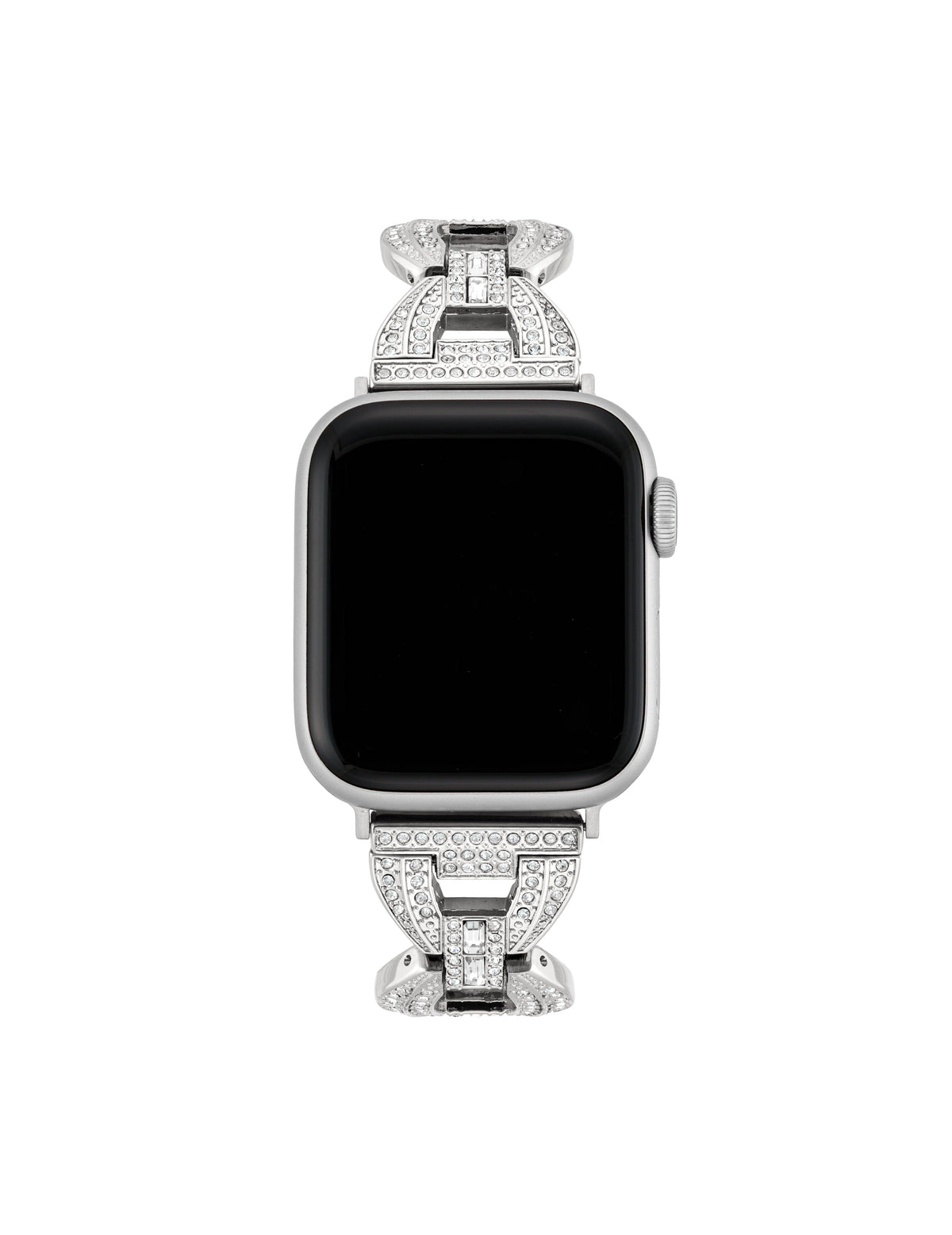 Anne Klein Silver-Tone Premium Crystal Round Link Bracelet  for Apple Watch®