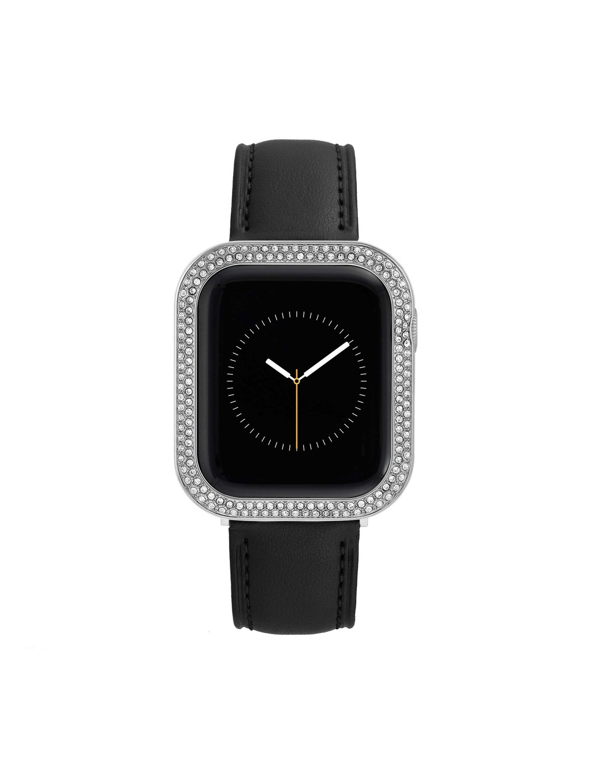 Anne Klein Silver-Tone Premium Crystals Protective Bumper for Apple Watch®