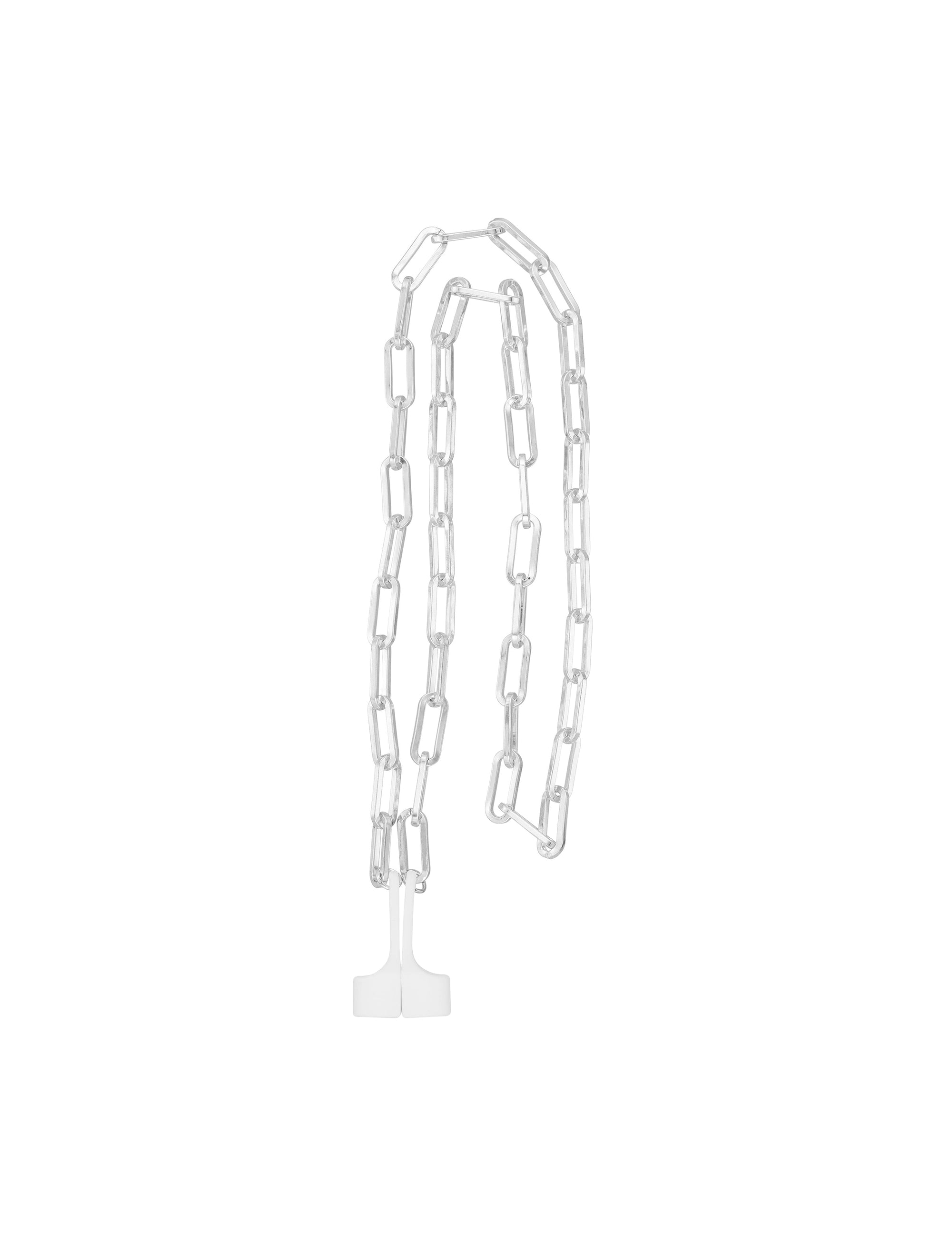 Anne Klein Silver-Tone Apple AirPods® Open Link Chain Necklace