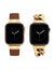 Anne Klein Brown/ Gold Tone Chain Bracelet and Leather Band Set for Apple Watch®