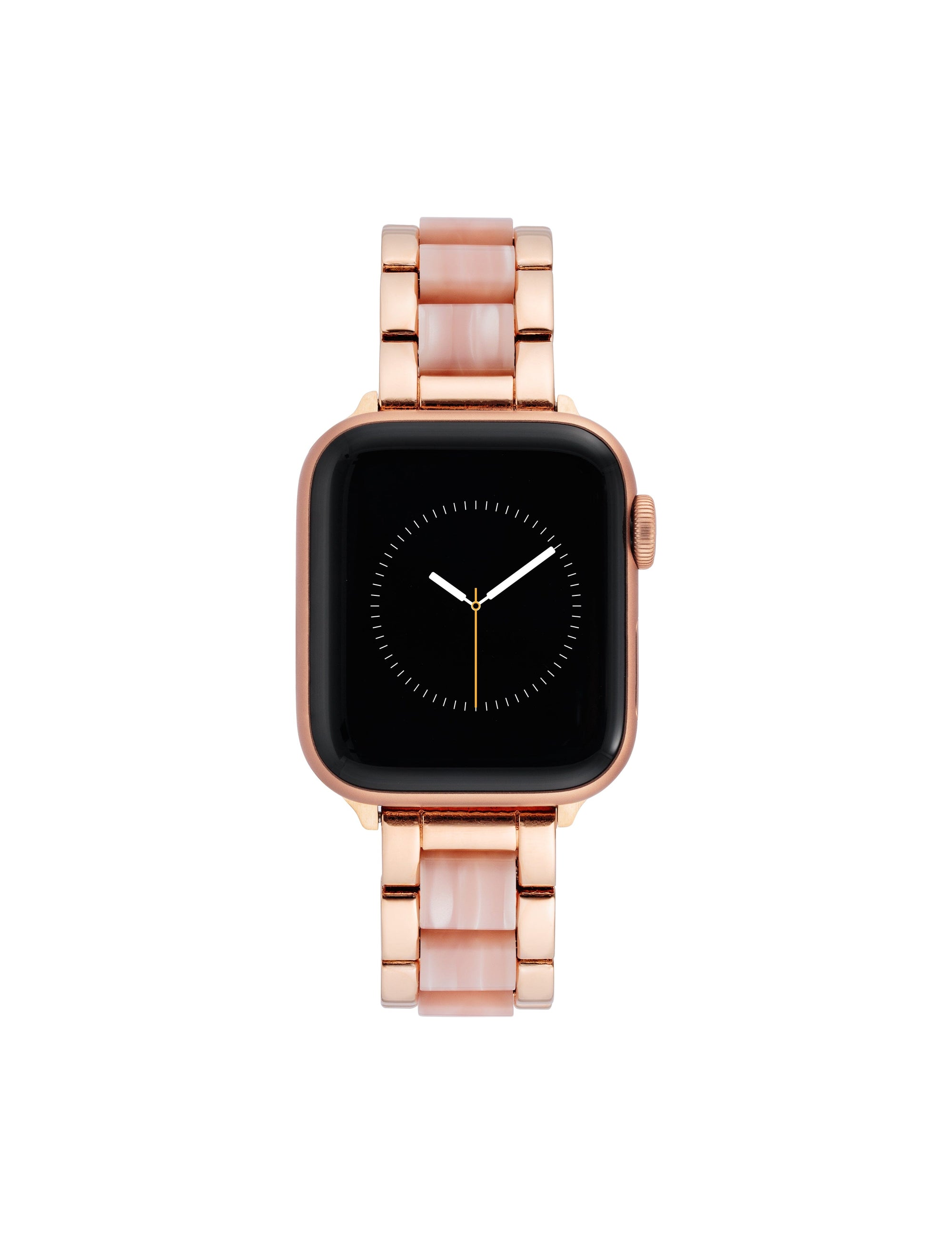 Anne Klein Pink/ Rose Gold-Tone Chain Bracelet and Resin Band Set for Apple Watch®