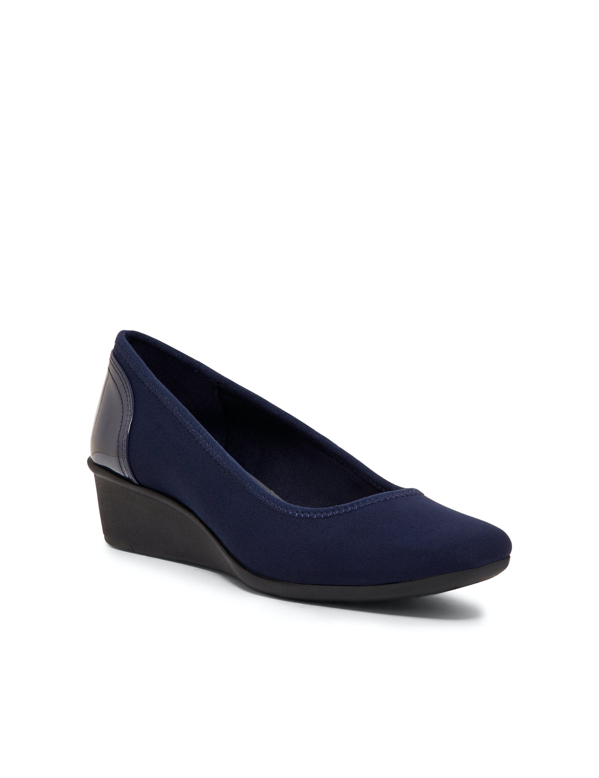 Anne Klein Navy Multi Fabric Wisher Wedge