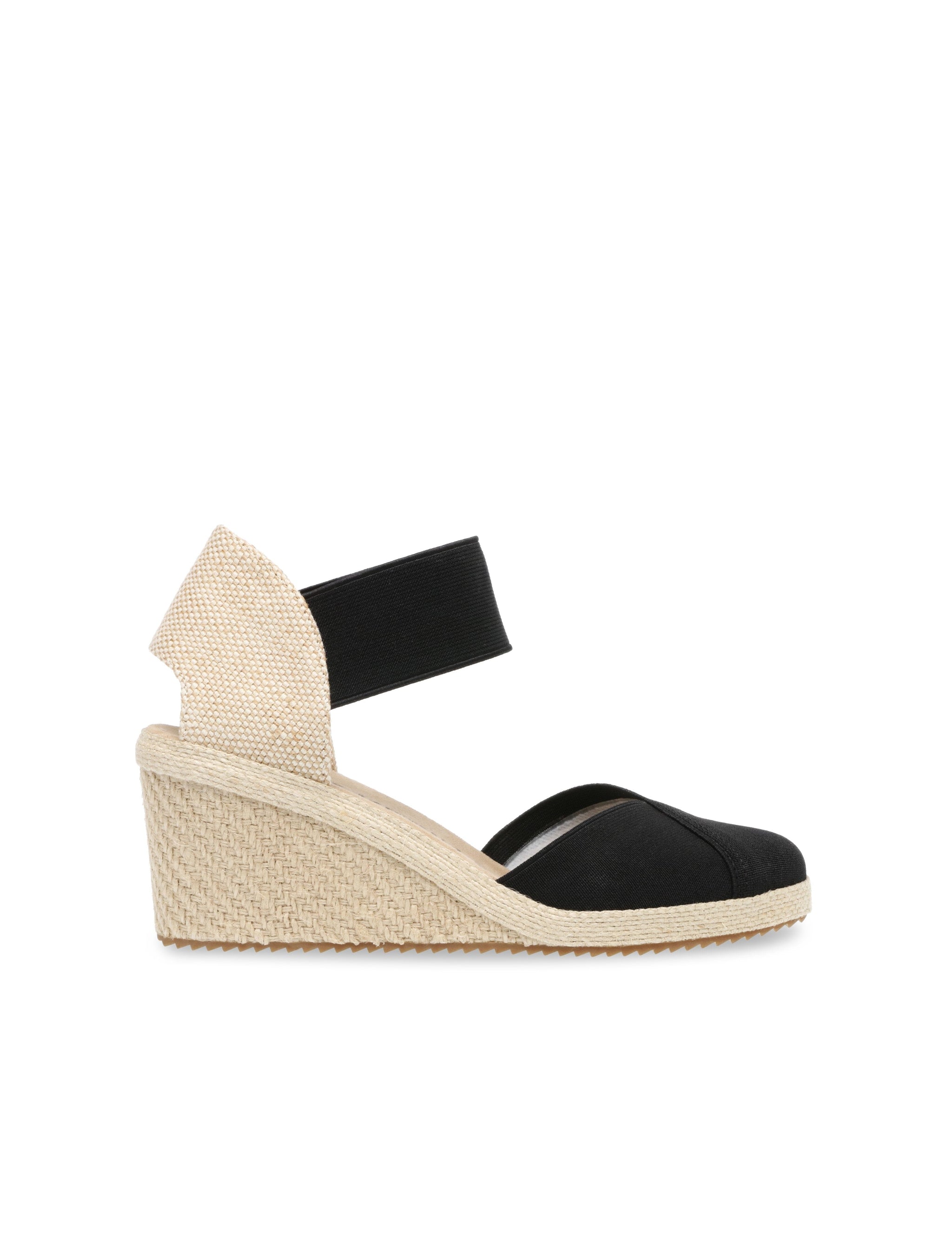 Anne Klein Zoey Round Toe Espadrille Wedges in Black