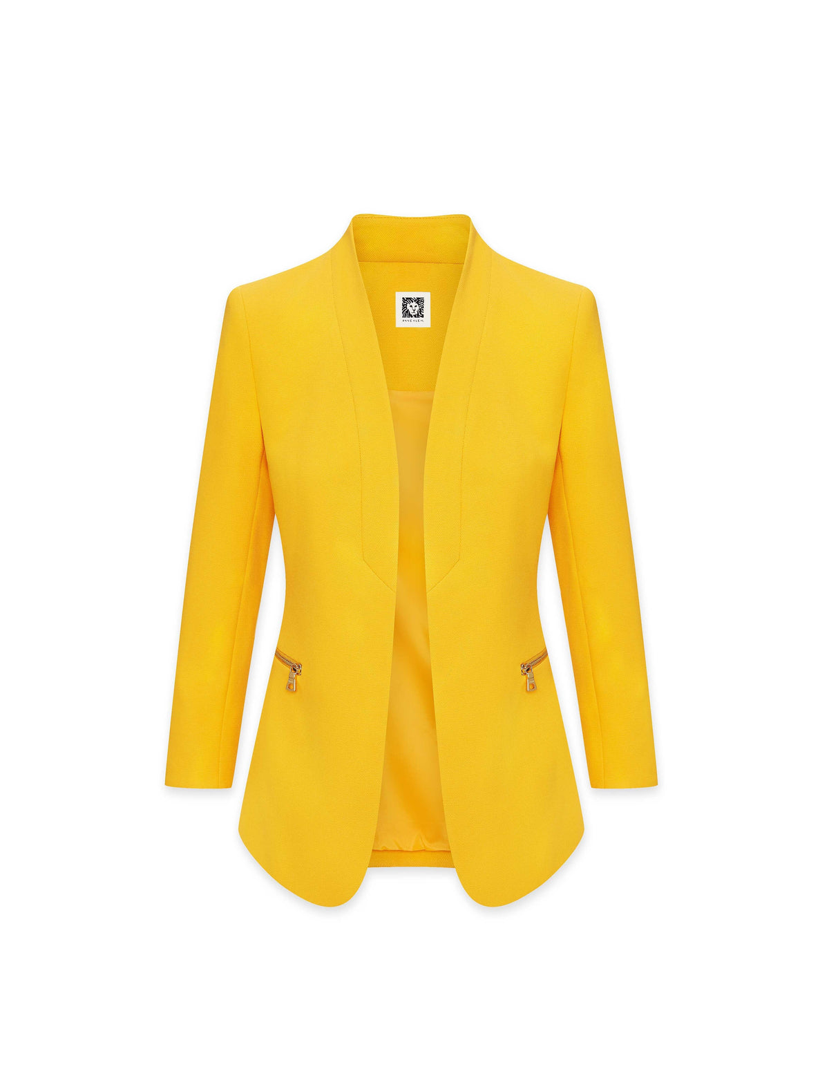 Anne Klein Mondrian Yellow Anne Stretch Zipper Pocket Jacket- Sale