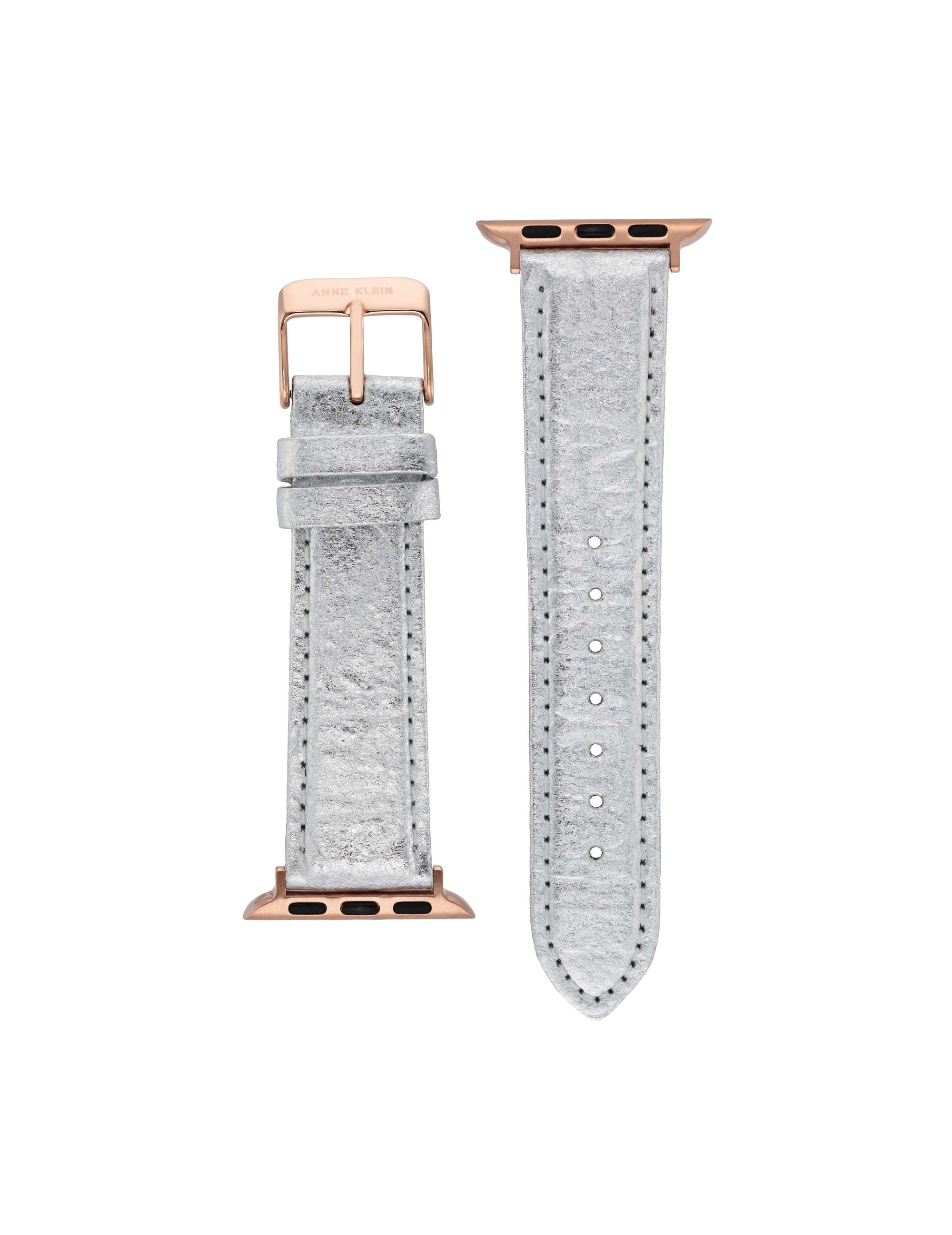 Anne Klein Silver/Rose Gold-Tone Consider It Pineapple Leather Band for Apple Watch®