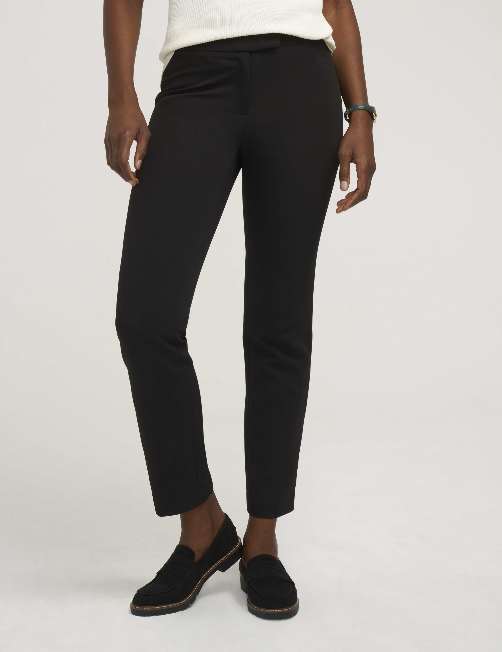ANNE KLEIN womens WORK WEAR BLACK DRESS PANTS size 10 flat fronts