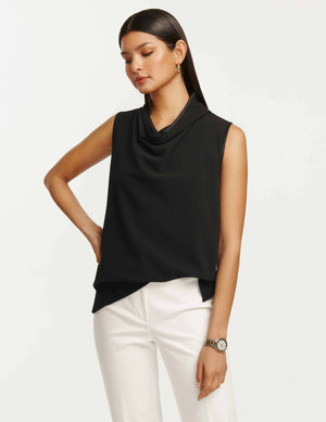 Anne Klein  Cowl Neck Sleeveless Blouse- Clearance