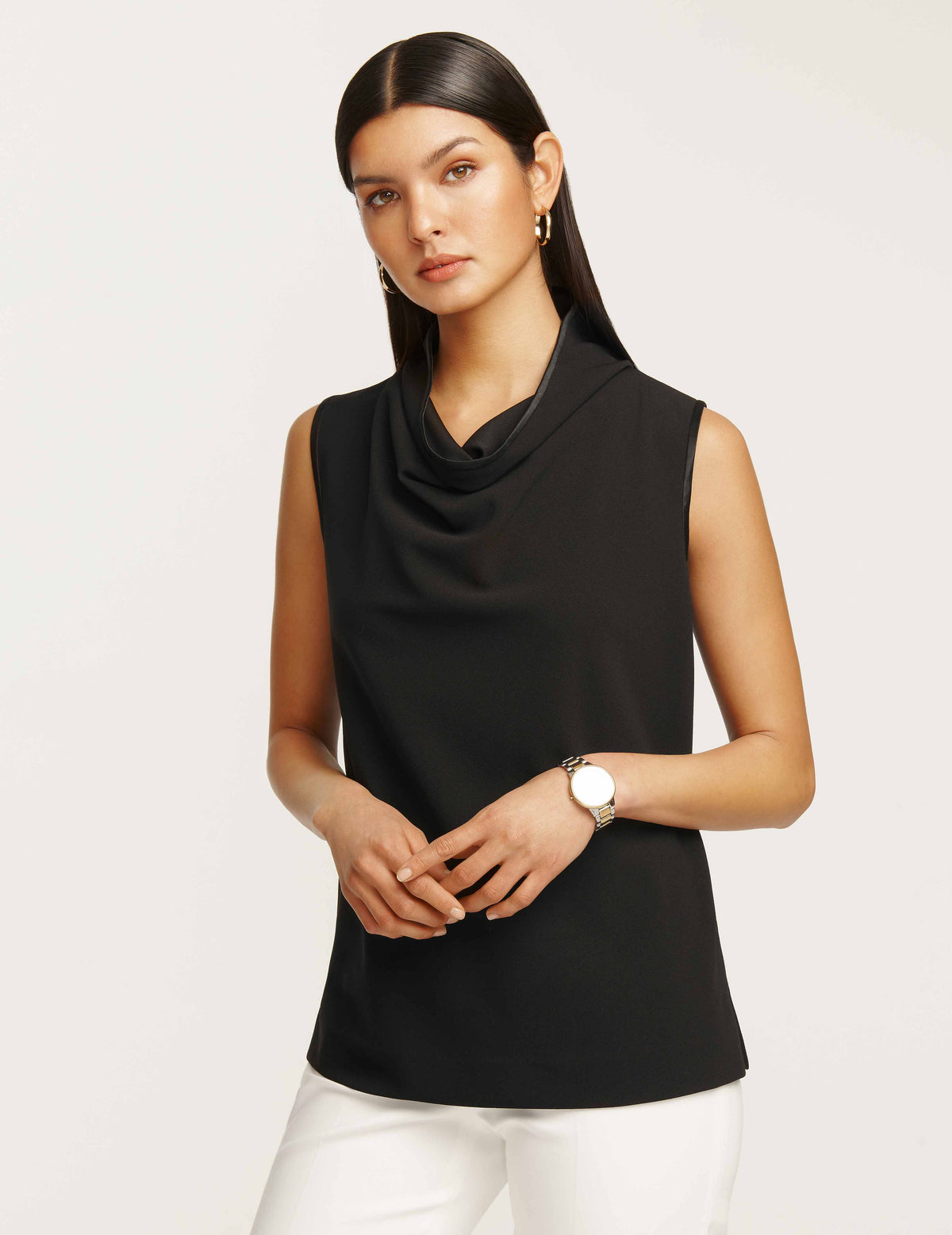 Anne Klein  Cowl Neck Sleeveless Blouse- Clearance