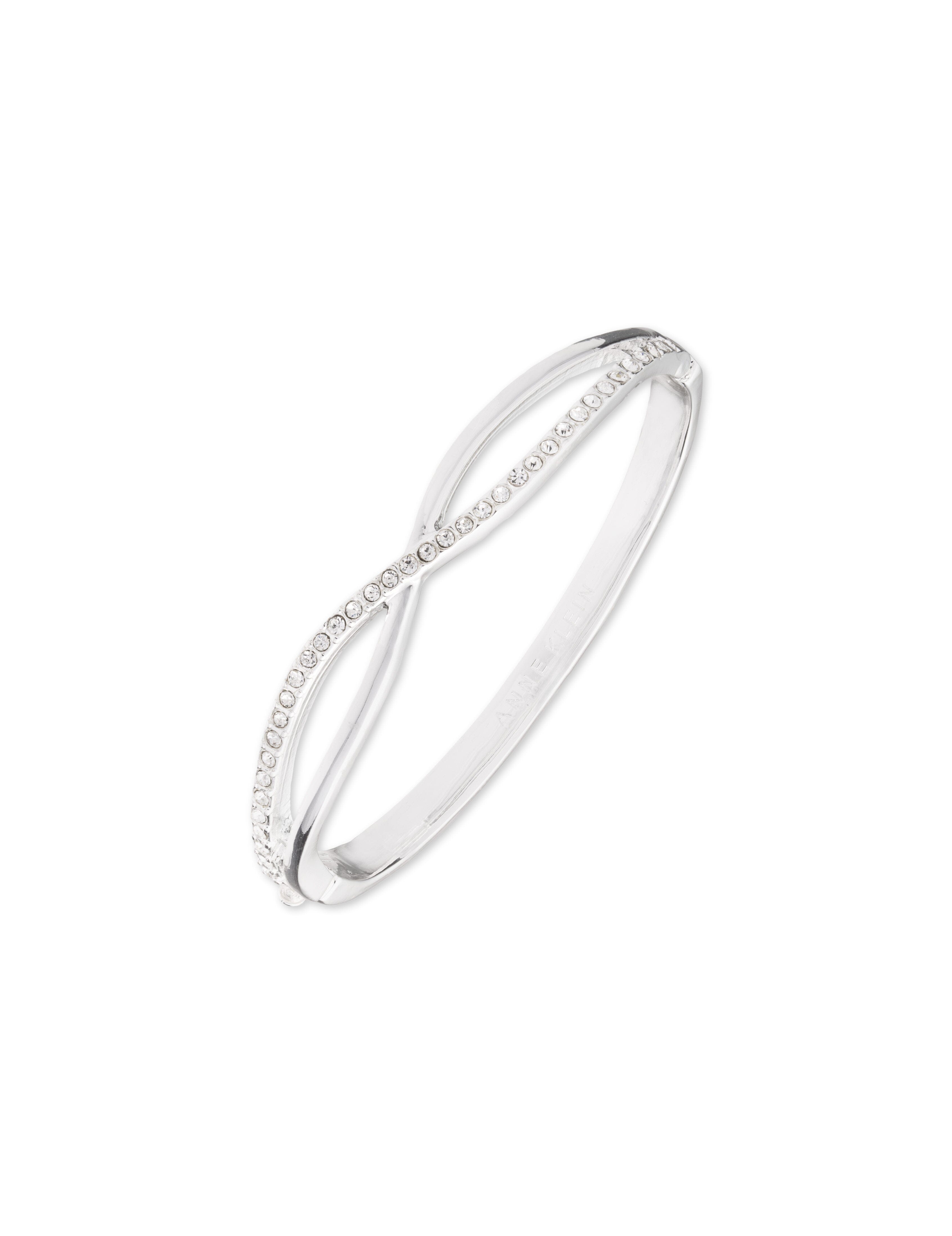 Crisscross Crystal Bangle Bracelet | Anne Klein