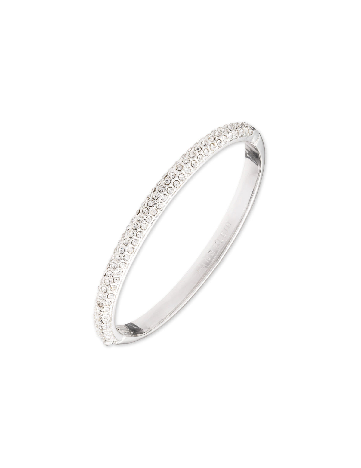 Anne Klein Silver-Tone Crystal Pave Bangle Bracelet