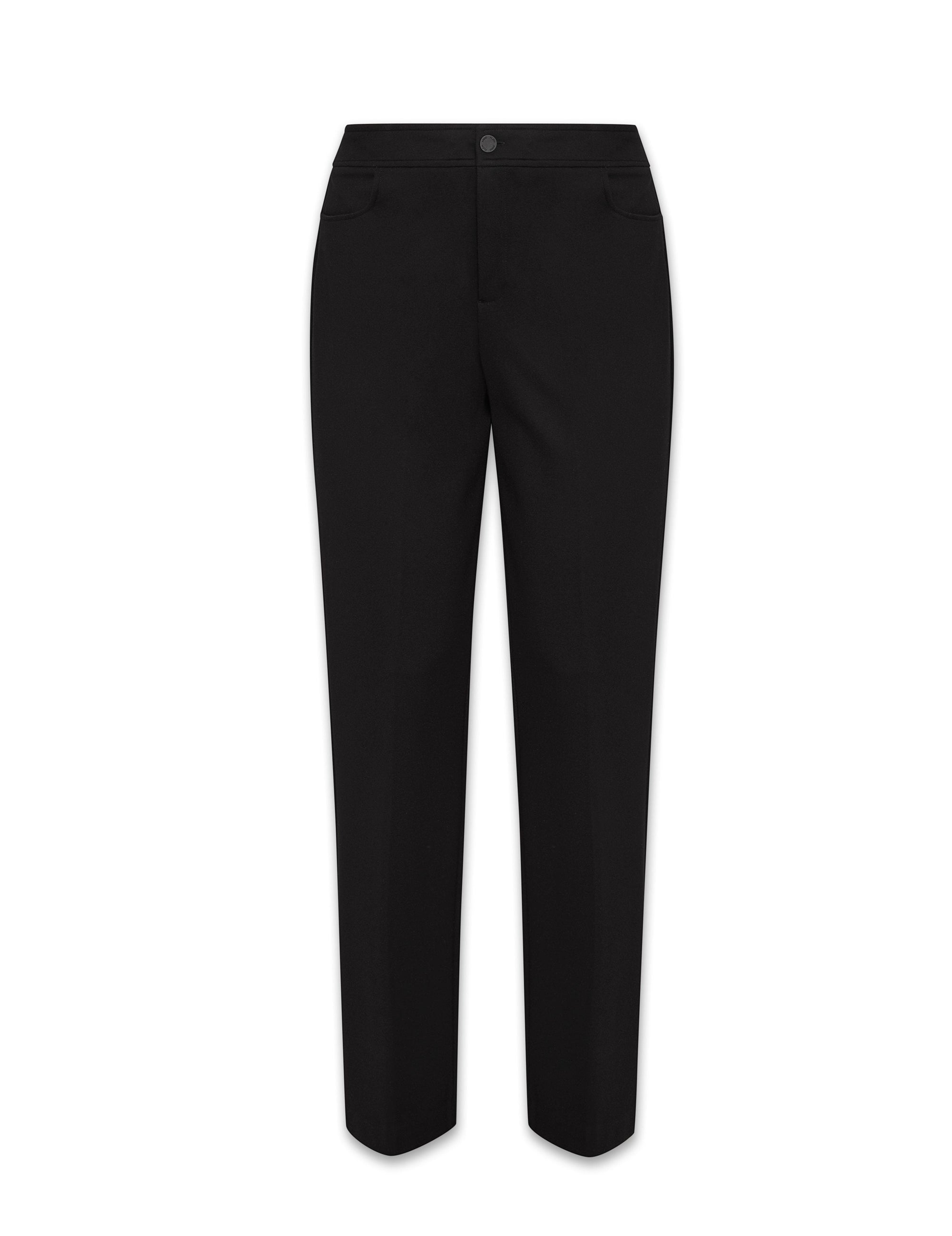 Slim Trouser Pants In Plus Size In Ponte Knit - Black Black