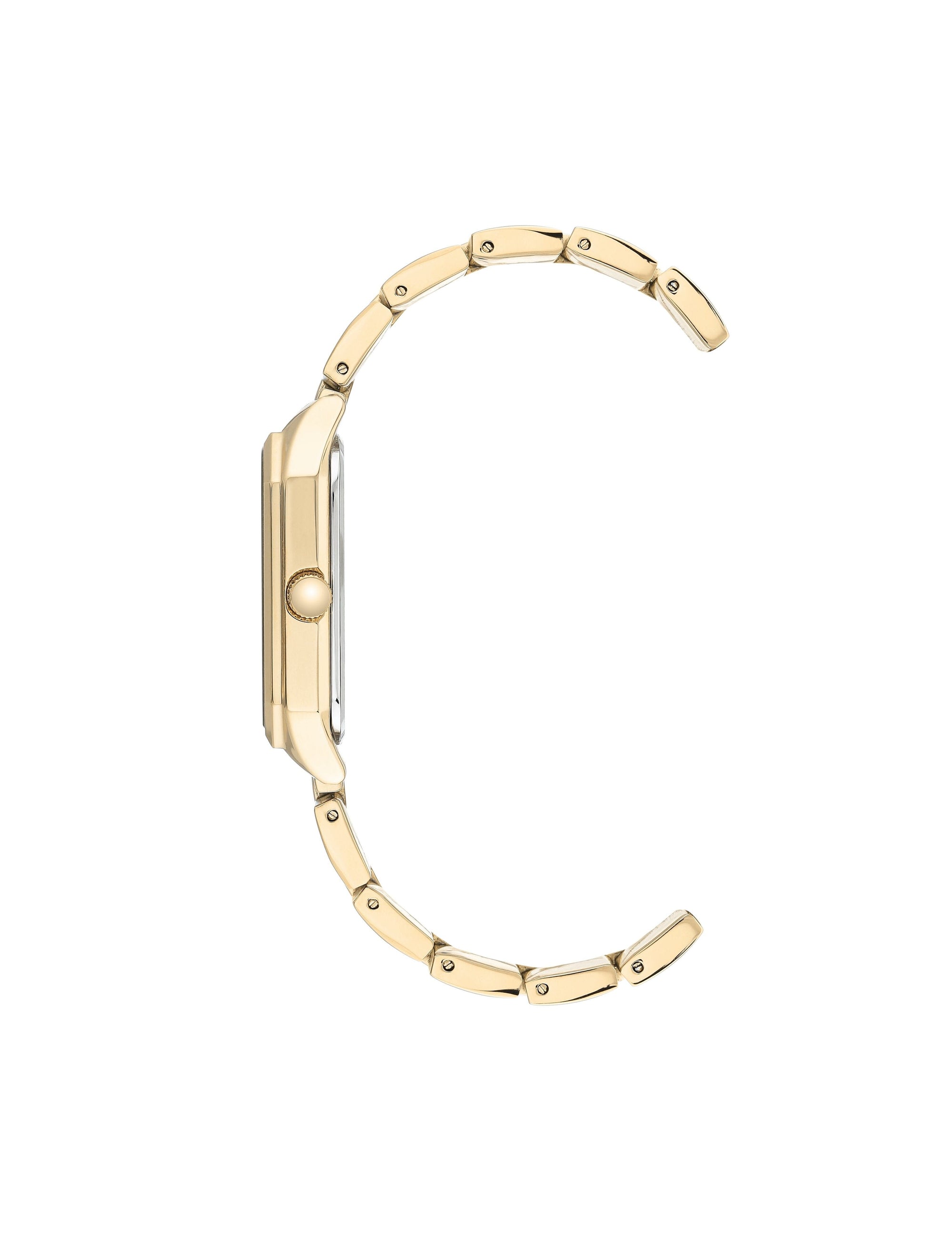 Anne Klein Black&Gold-Tone Octagonal Shaped Metal Bracelet Watch