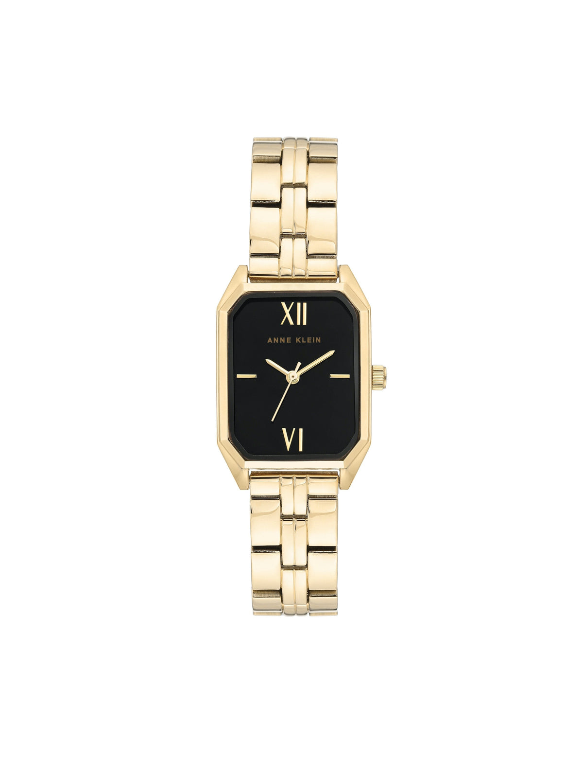 Anne Klein Black&Gold-Tone Octagonal Shaped Metal Bracelet Watch