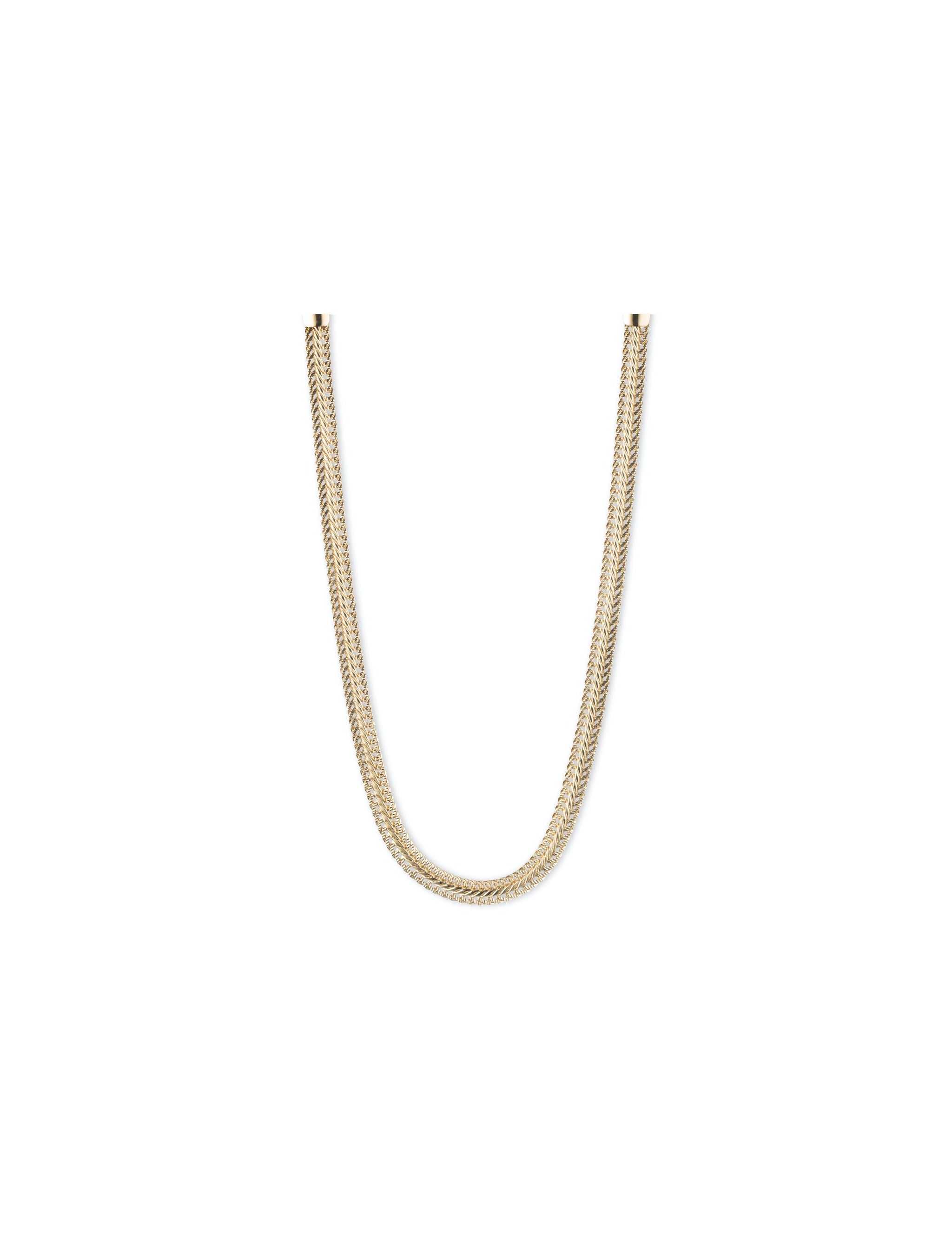 Fancy Herringbone Gold Chain Necklace