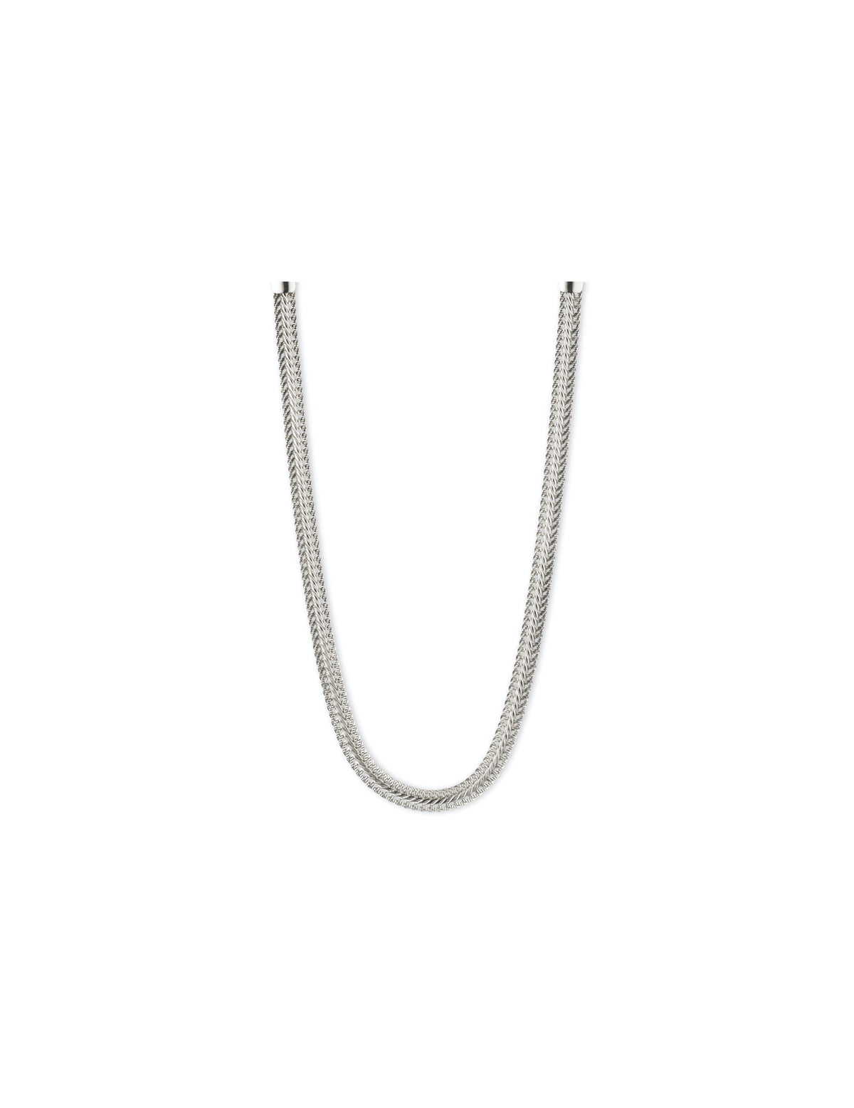 Anne Klein Silver-Tone Herringbone Chain Necklace