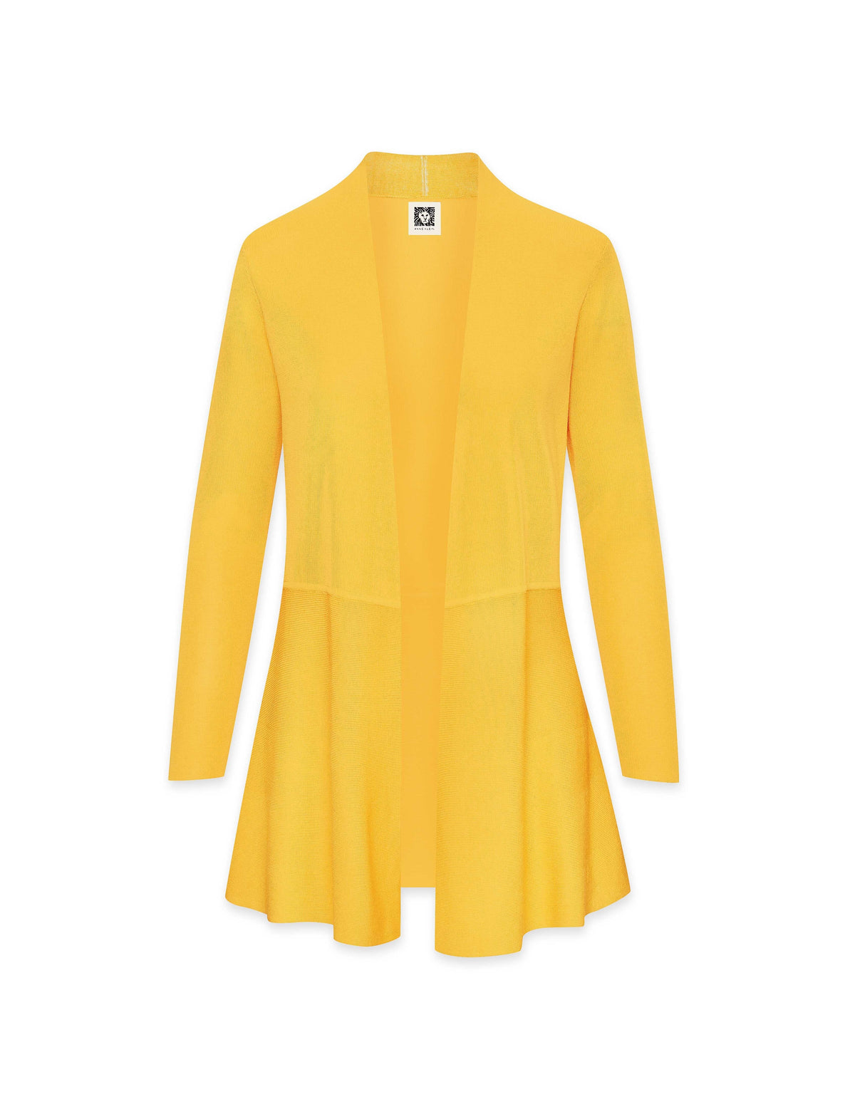 Anne Klein Mondrian Yellow Monterey Long Waist Seamed Cardigan- Sale