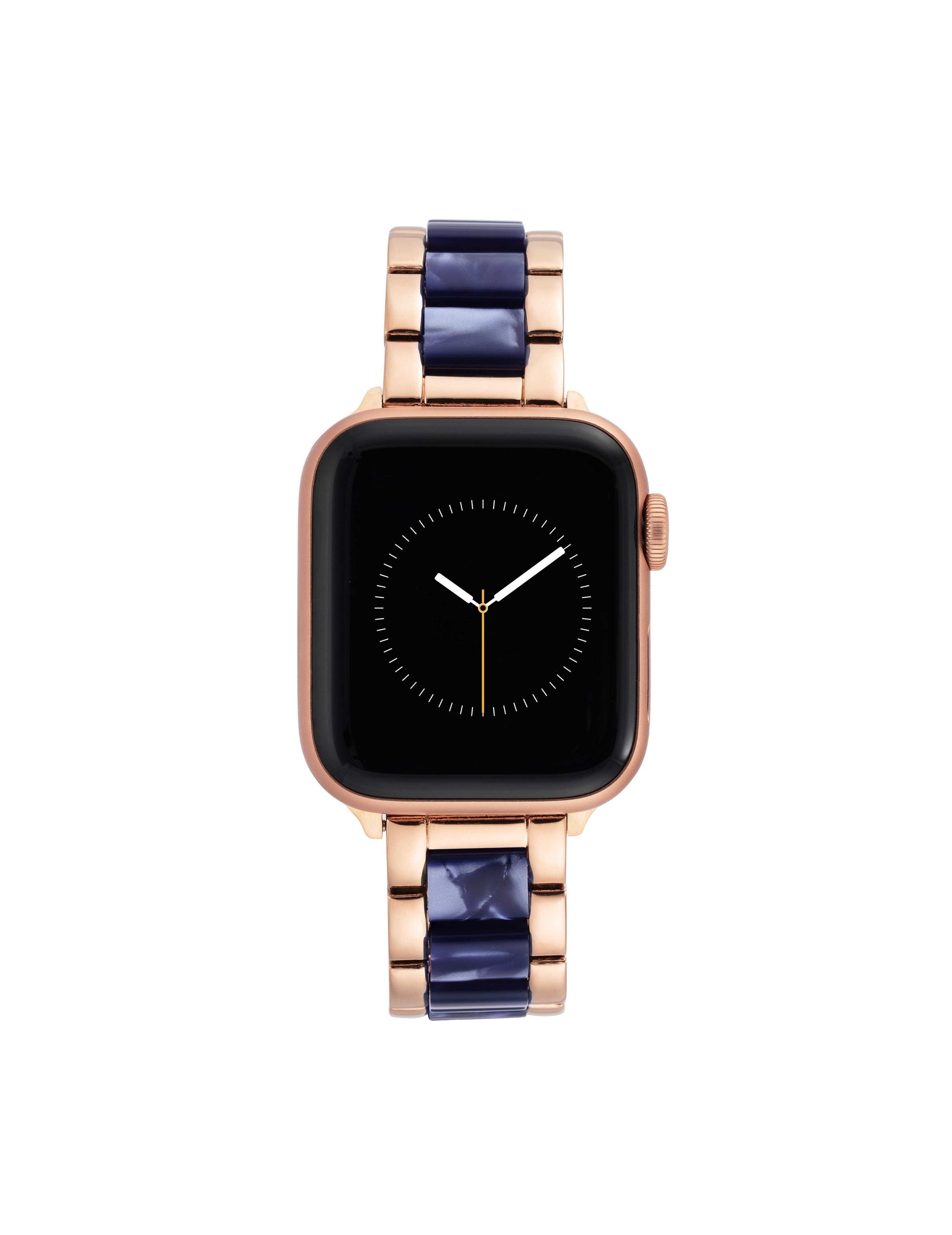 Anne Klein Navy/Rose Gold-Tone Marbleized Resin Bracelet Band for Apple Watch®
