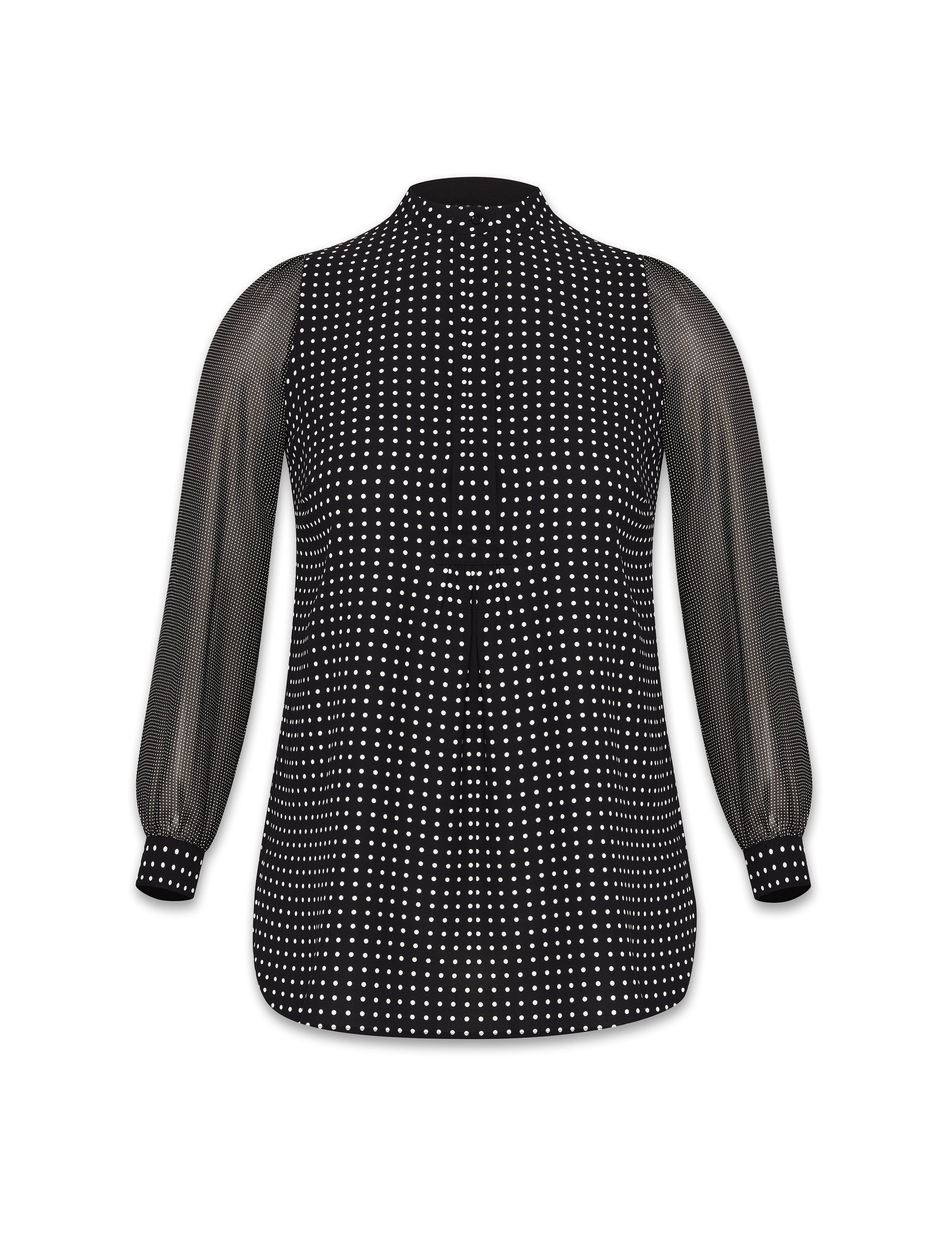 Black and white dot blouse shops