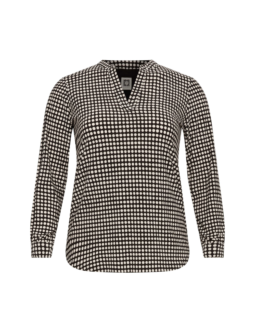 Anne Klein Women's Plus Dot Print Top Black Size 1X